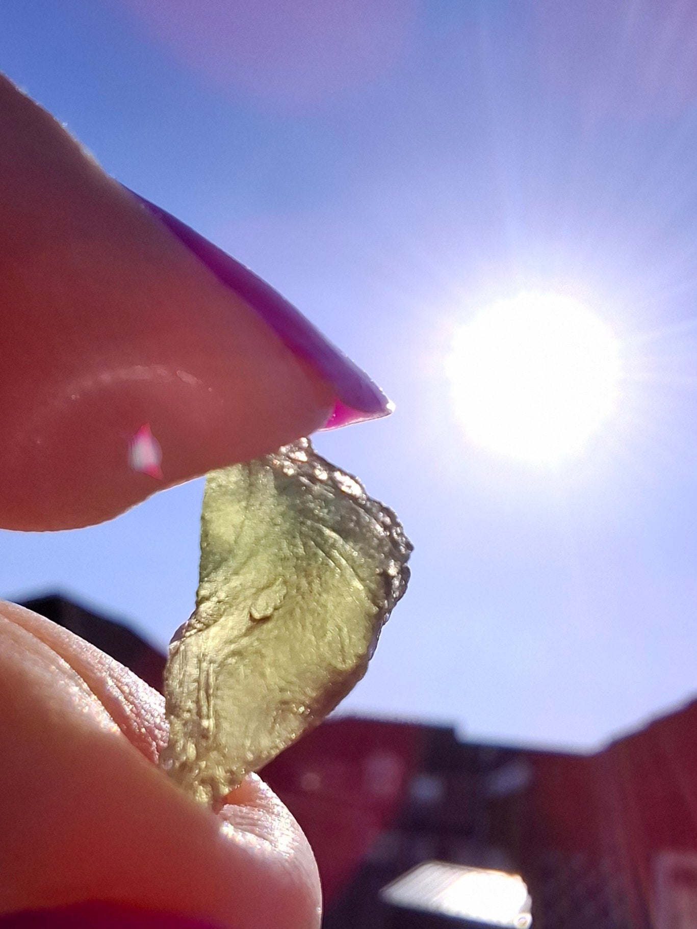 Moldavite Piece, 0.82g, Tektite (Ref: 1456)