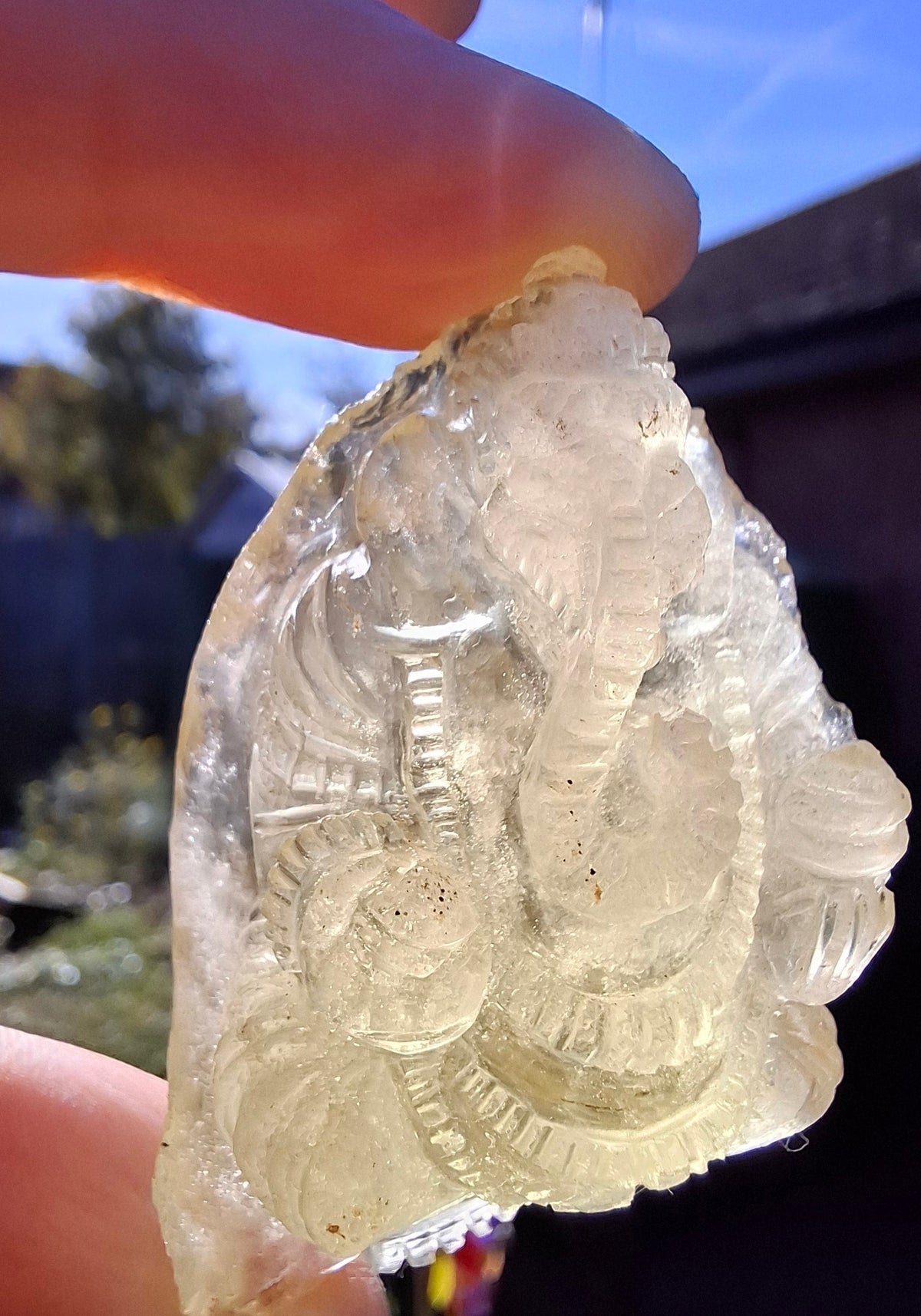 Libyan Desert Glass carving, GANESHA, 26.47g, Tektite (Ref: Ganesha1)