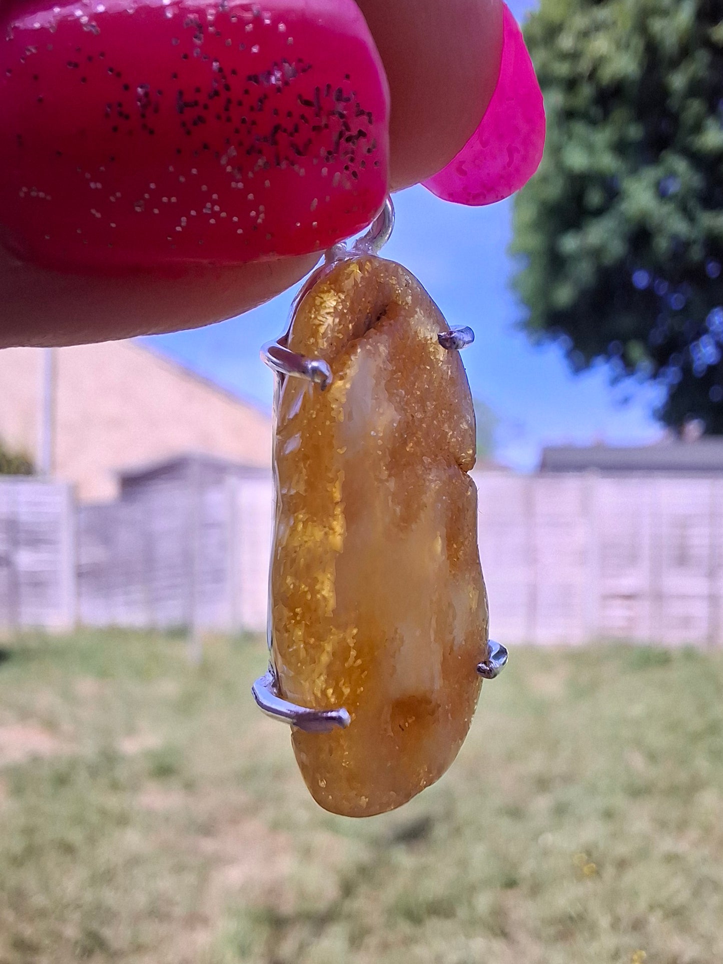 Baltic Amber Pendant, 925 Silver, Fossil (Ref: AP2)