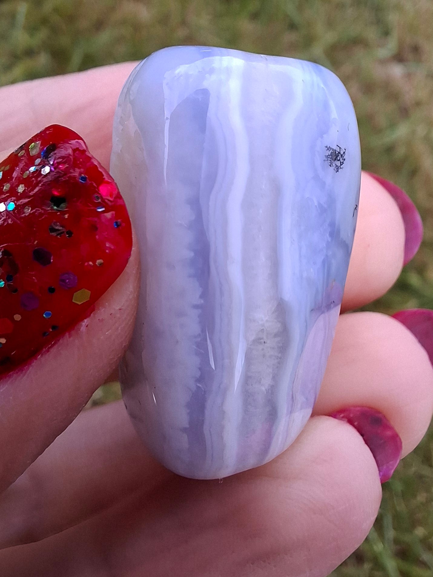 Blue Lace Agate, Tumble Stone, Crystal (Ref: T142)
