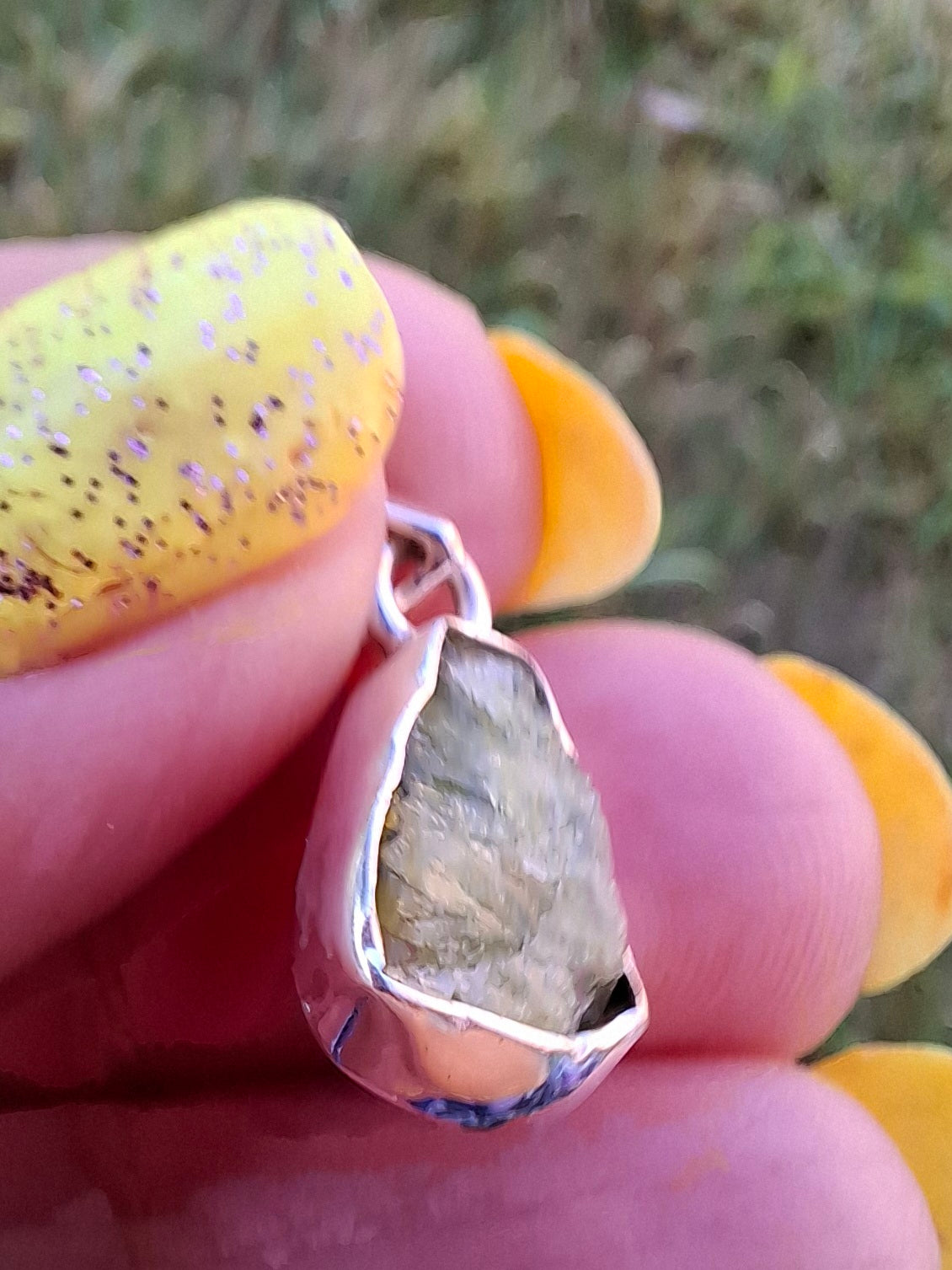 Green Tourmaline Pendant, 925 Silver, Crystal (Ref: GT5)