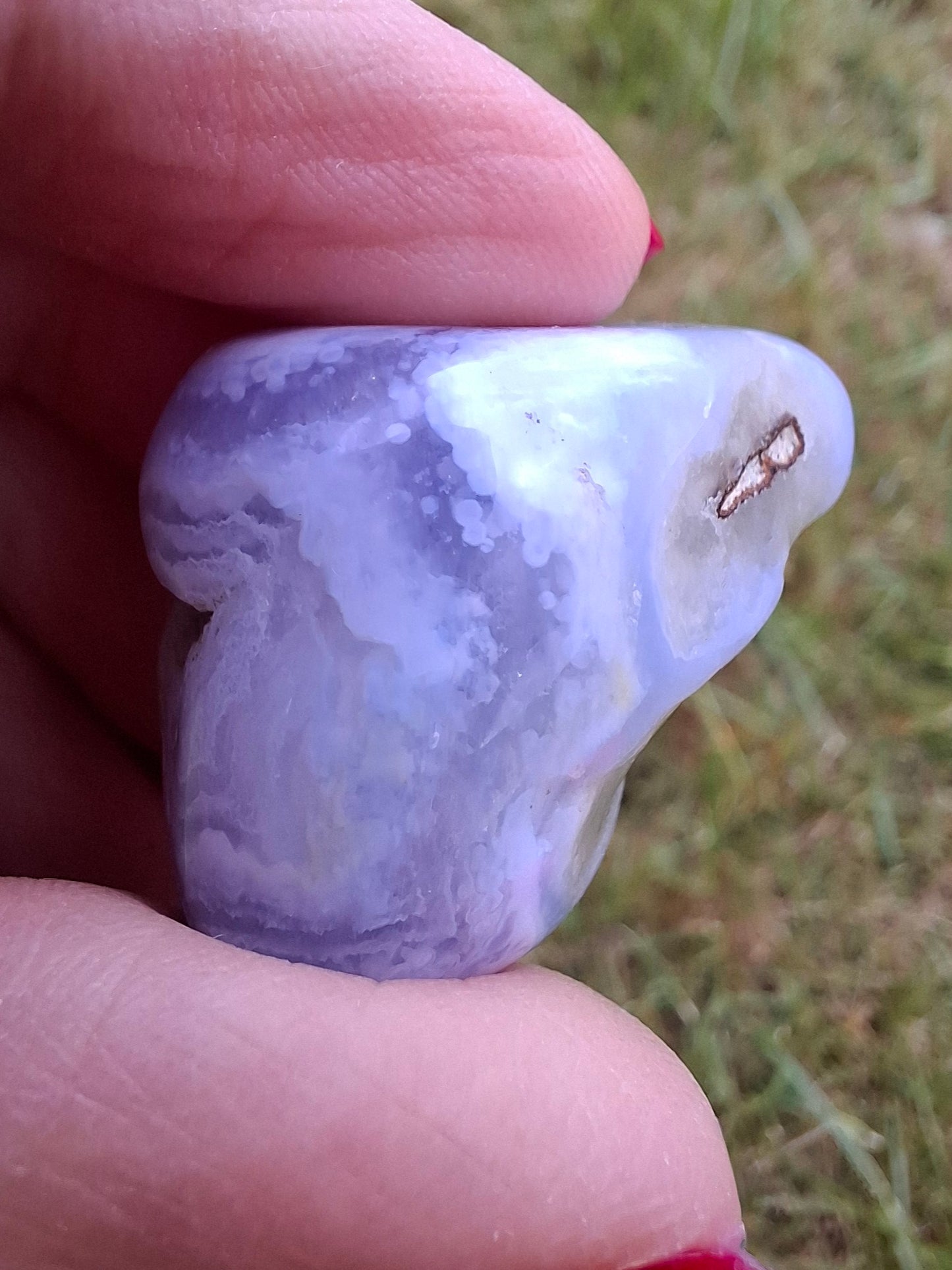 Blue Lace Agate, Tumble Stone, Crystal (Ref: T141)