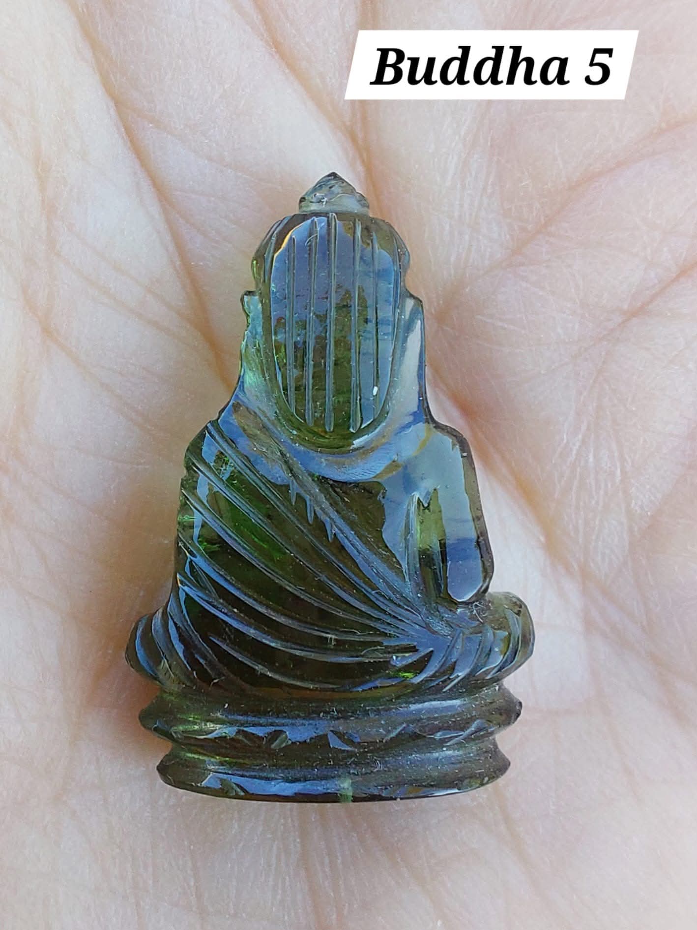 Moldavite BUDDHA Carving, 3.00g, Tektite (Ref: Buddha5)