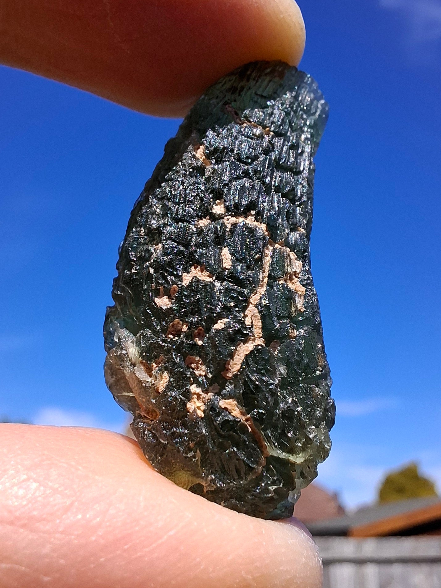 Moldavite Piece, NESMEN, 8.04g, Tektite (Ref: 1377)