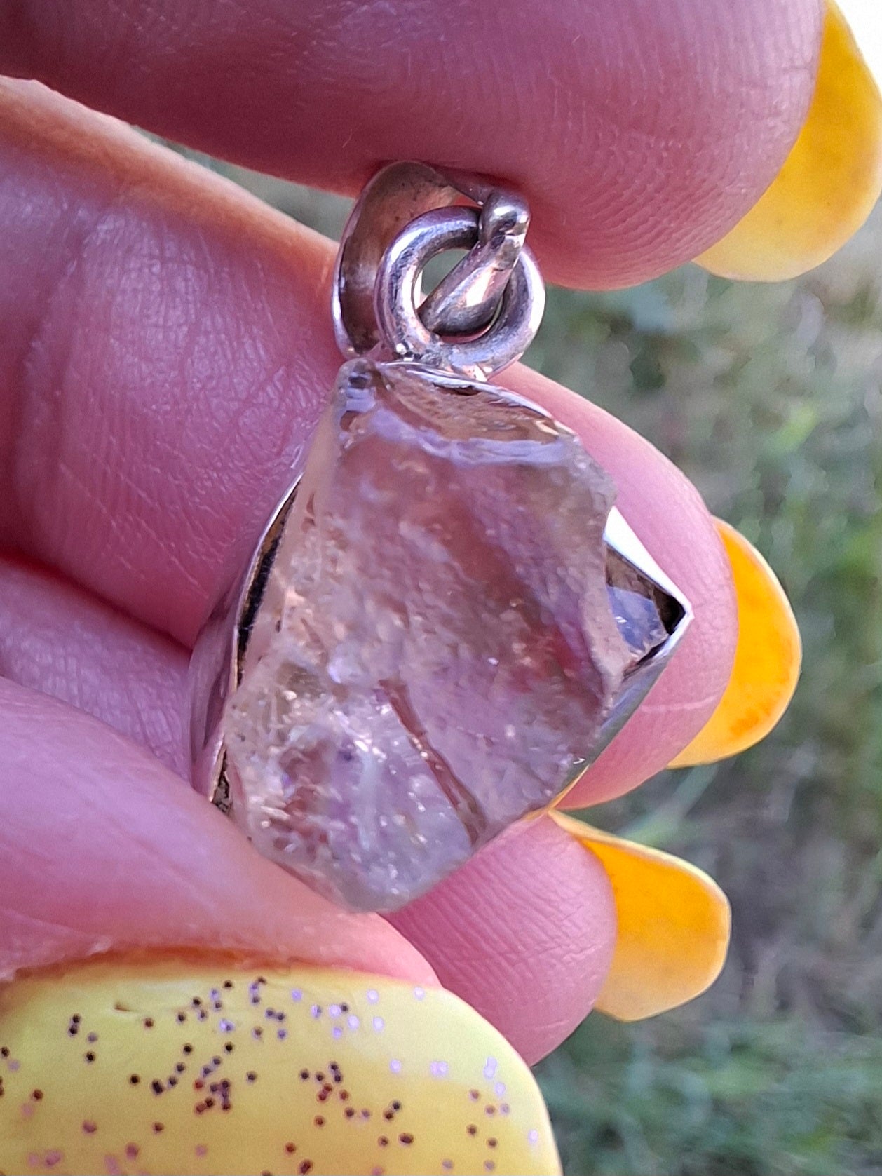 Libyan Desert Glass Pendant, 925 Silver, Tektite (Ref: LP107)