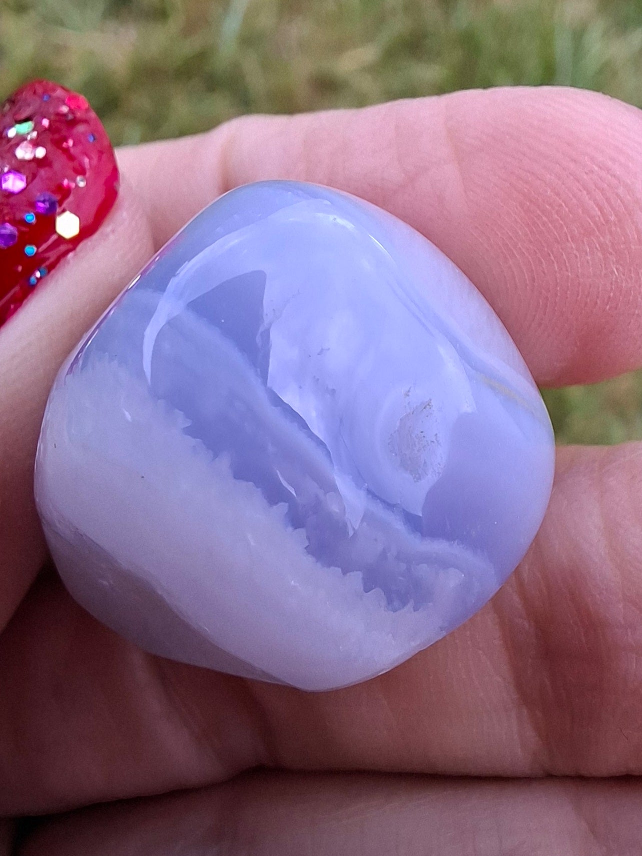 Blue Lace Agate, Tumble Stone, Crystal (Ref: T146)