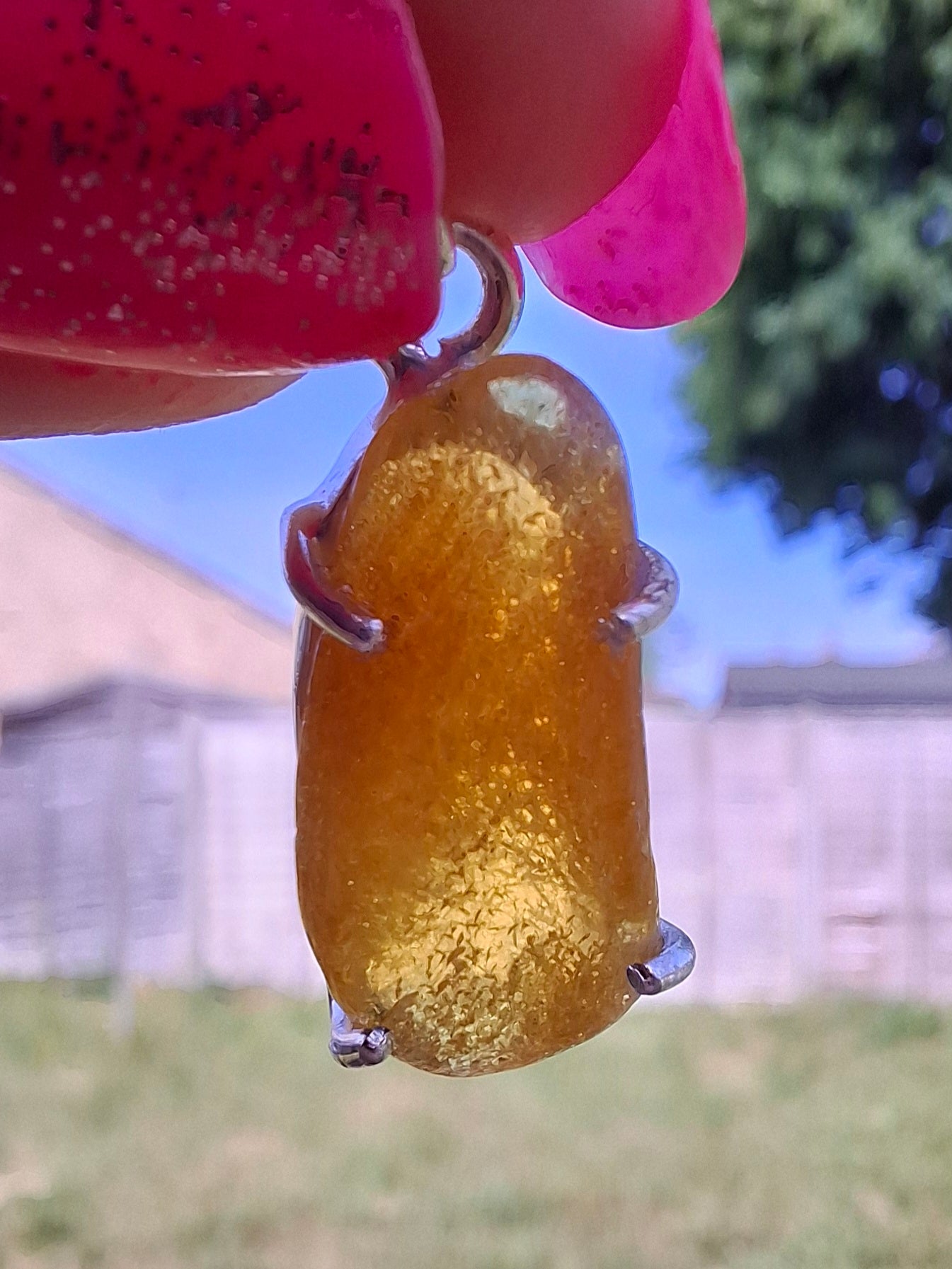 Baltic Amber Pendant, 925 Silver, Fossil (Ref: AP6)