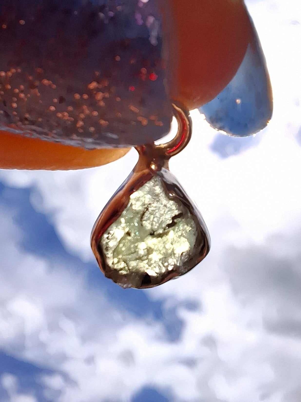 Moldavite Pendant, 925 Silver, Tektite (Ref: P81)