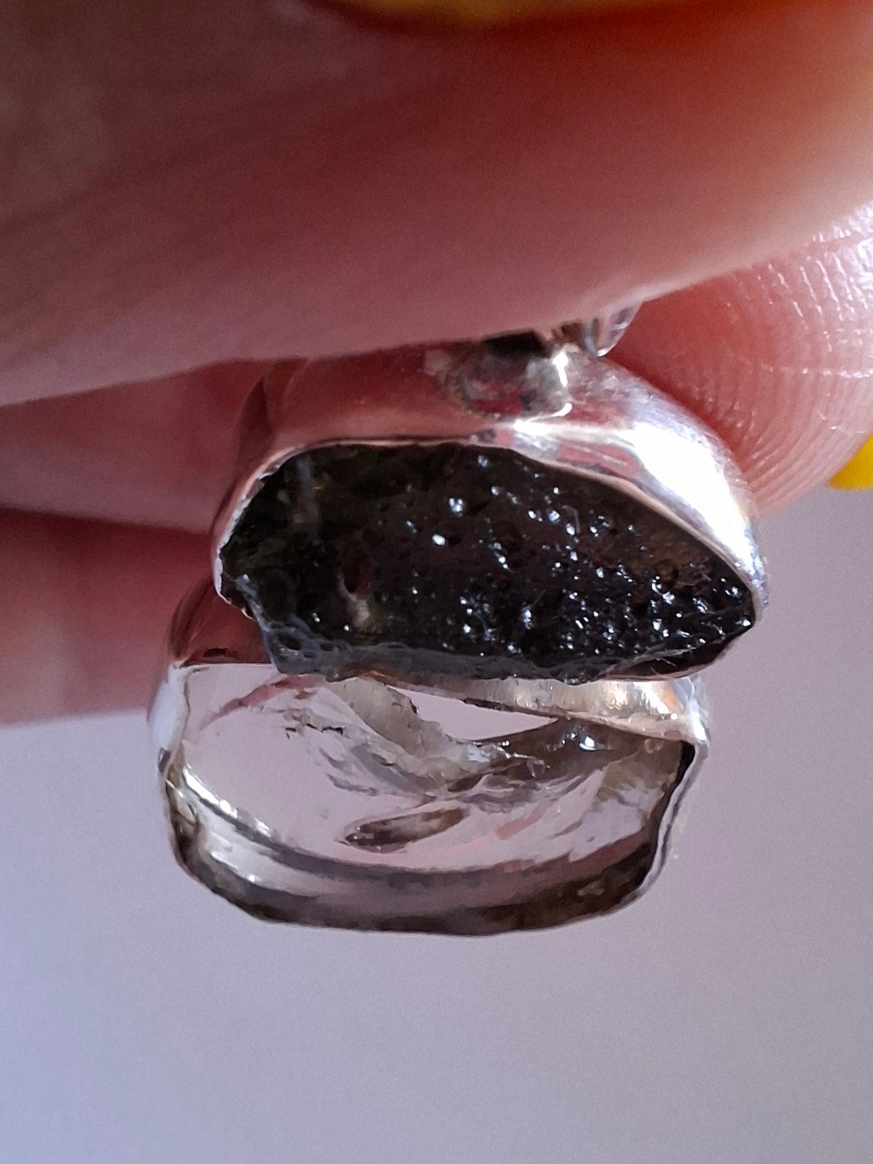 Moldavite & Libyan Desert Glass Pendant, 925 Silver, Tektite (Ref: MLP14)