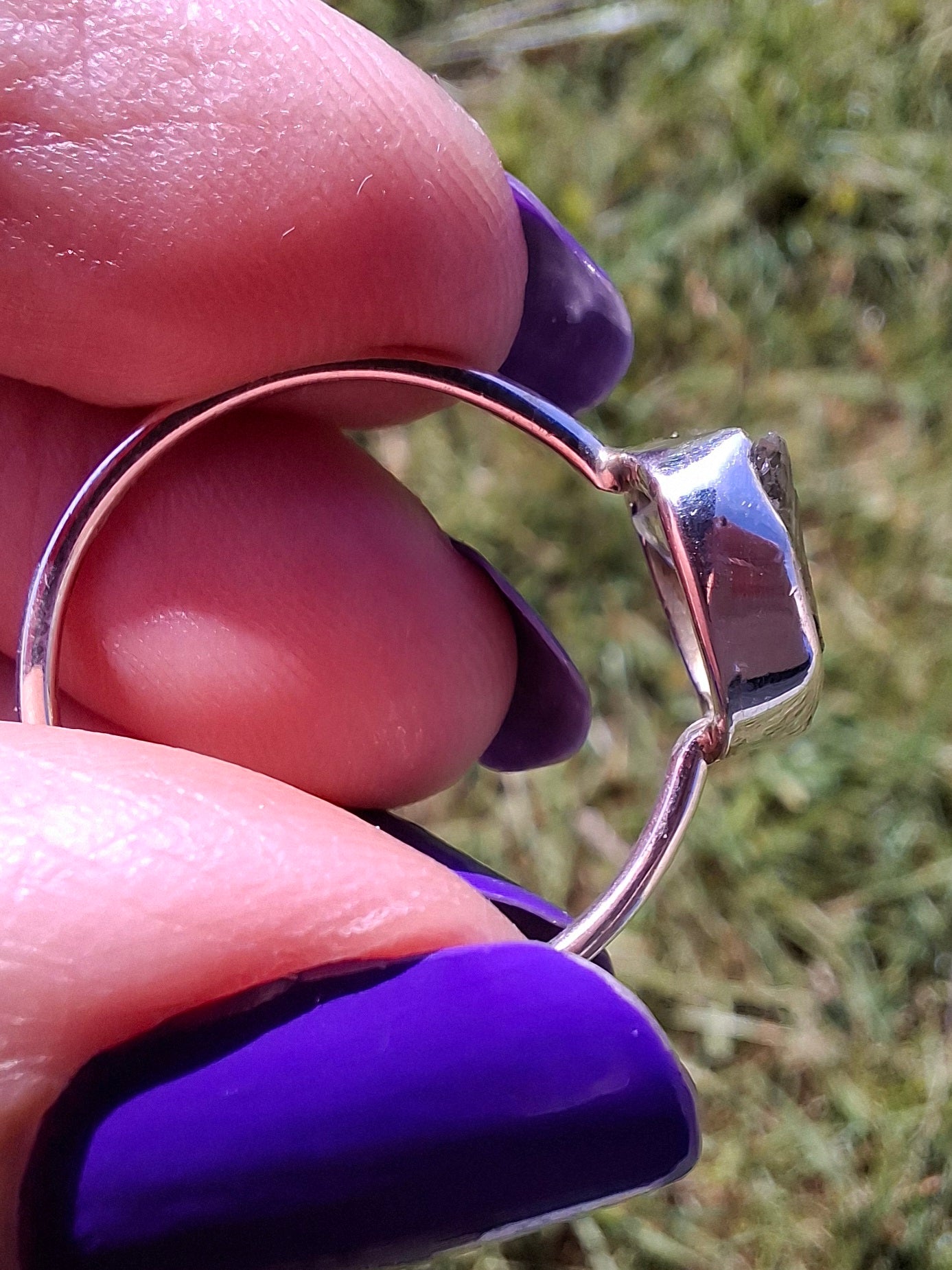 Libyan Desert Glass Ring, size large V, 925 Silver, Tektite (Ref: LR54)