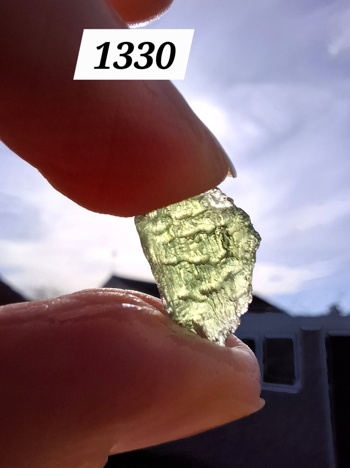 Moldavite Piece, 0.96g, Tektite (Ref: 1330)