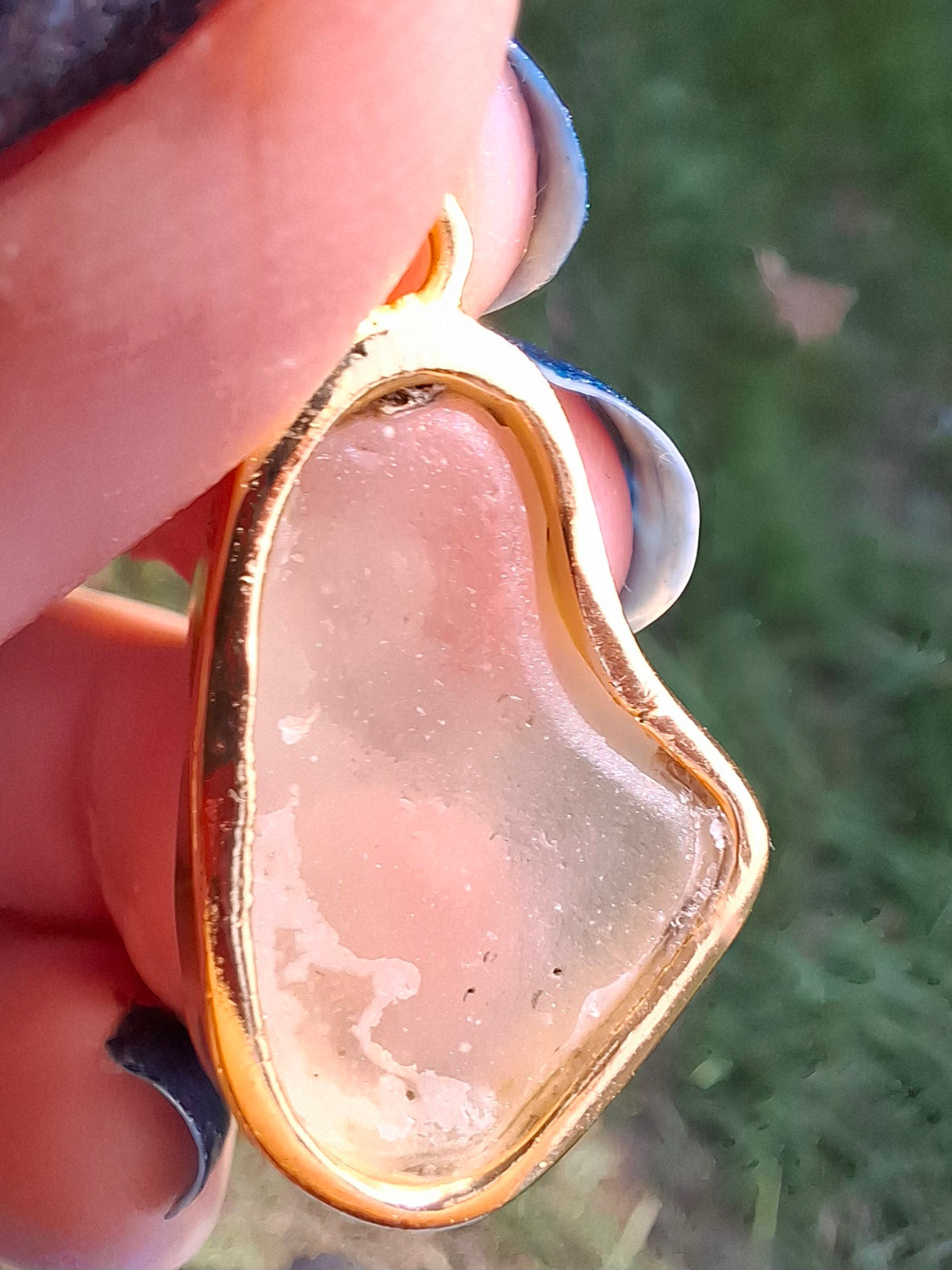 Libyan Desert Glass Pendant, 14K GOLD Plated, Tektite (Ref: LP120)