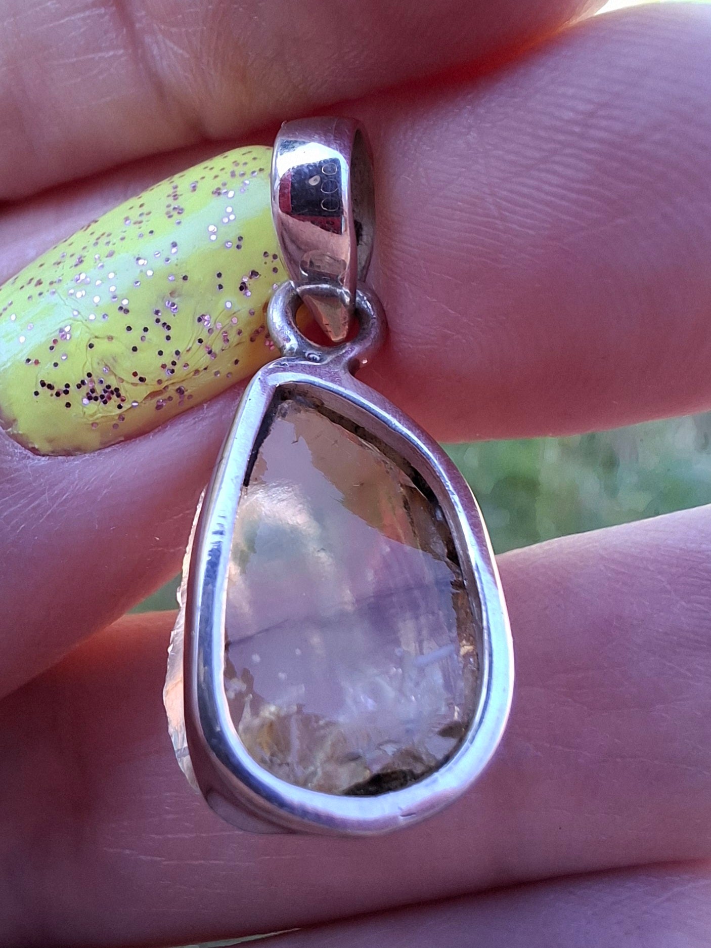 Libyan Desert Glass Pendant, 925 Silver, Tektite (Ref: LP105)