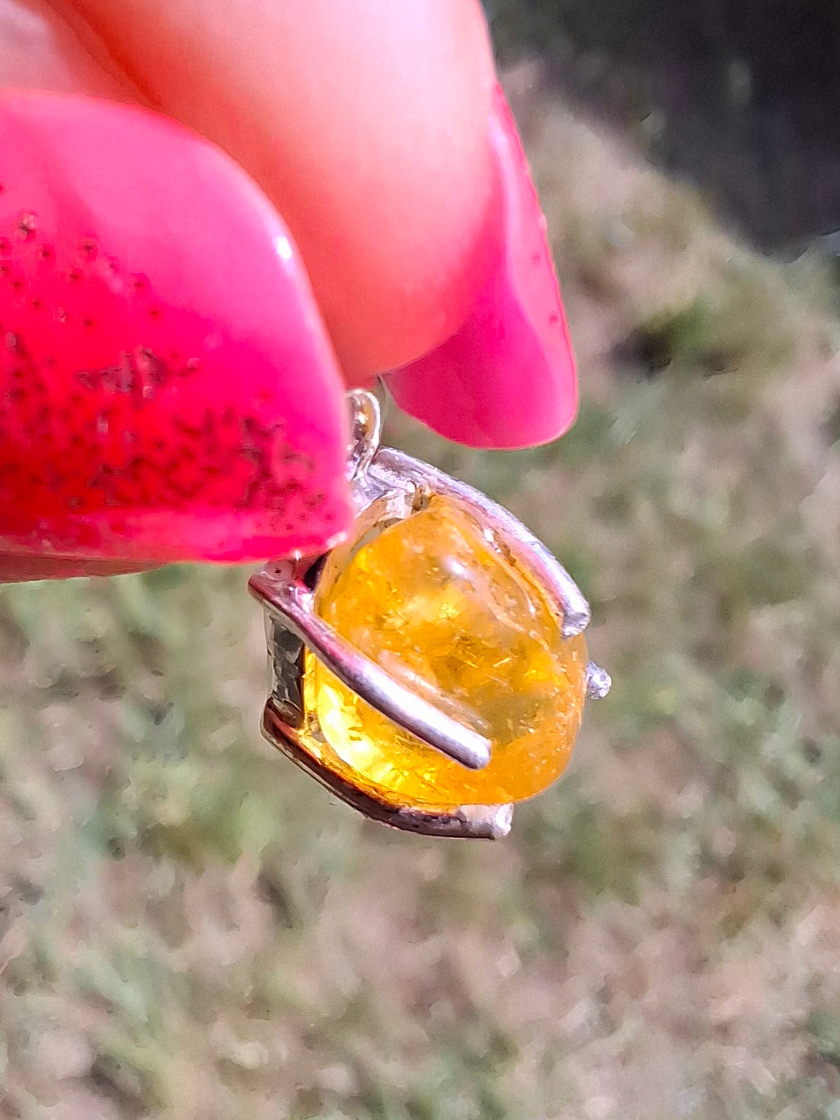 Baltic Amber Pendant, 925 Silver, Fossil (Ref: AP25)