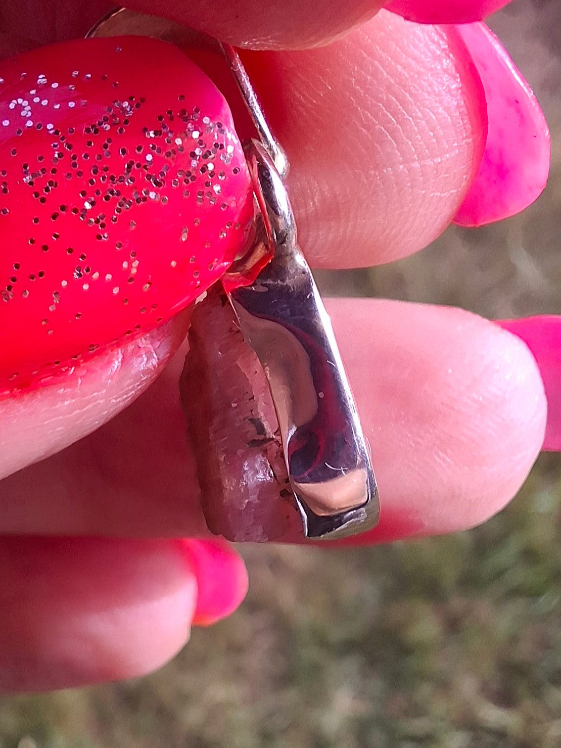 Pink Tourmaline Pendant, 925 Silver, Crystal (Ref: PT95)