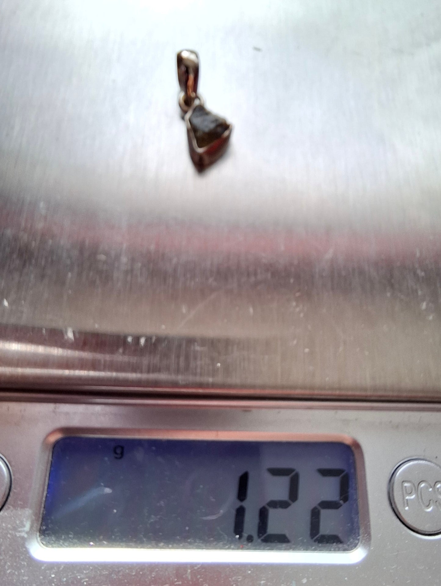 Moldavite Pendant, 925 Silver, Tektite (Ref: P34)