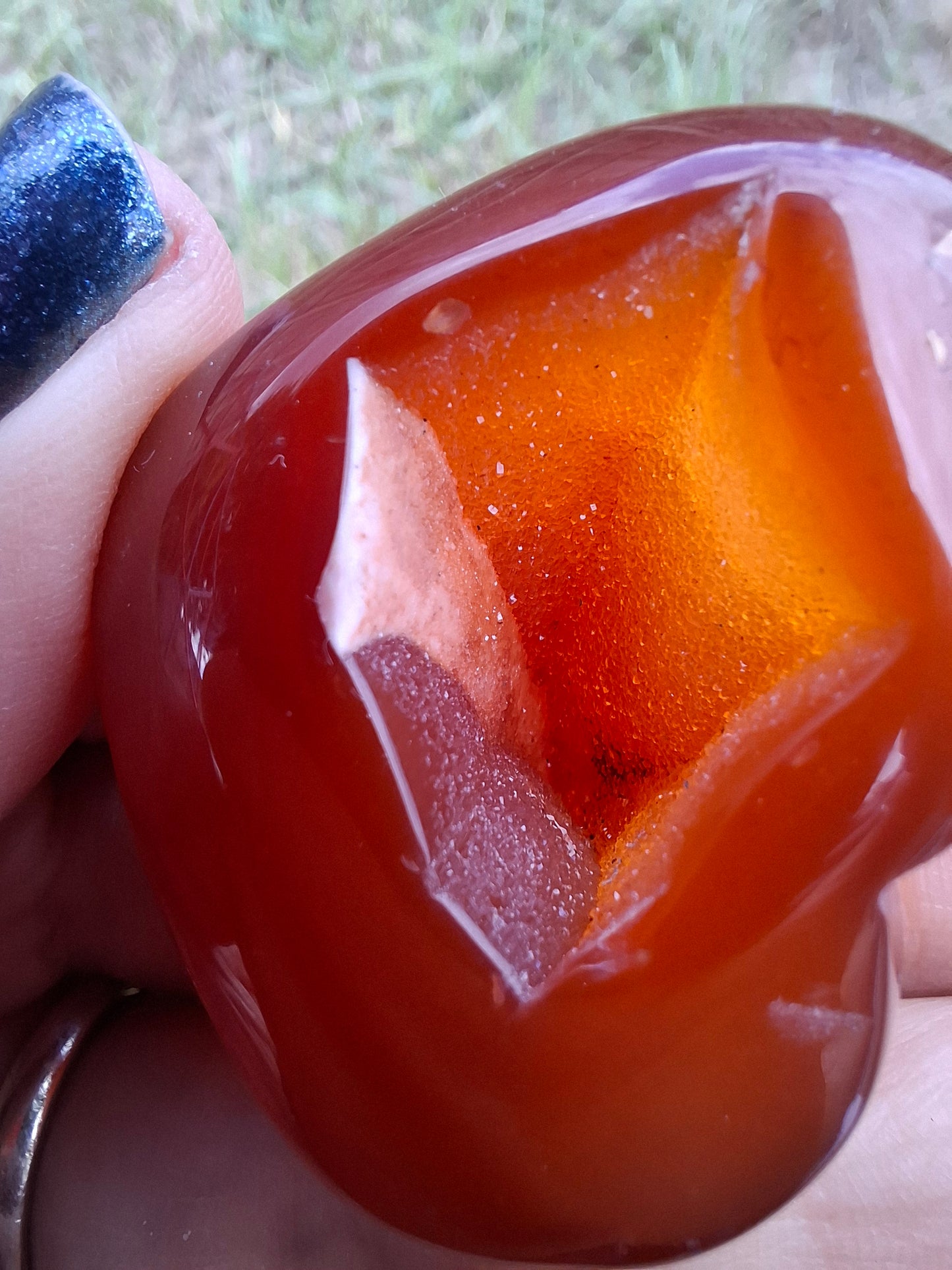 Druzy Carnelian Heart, Crystal (Ref: DCH1)