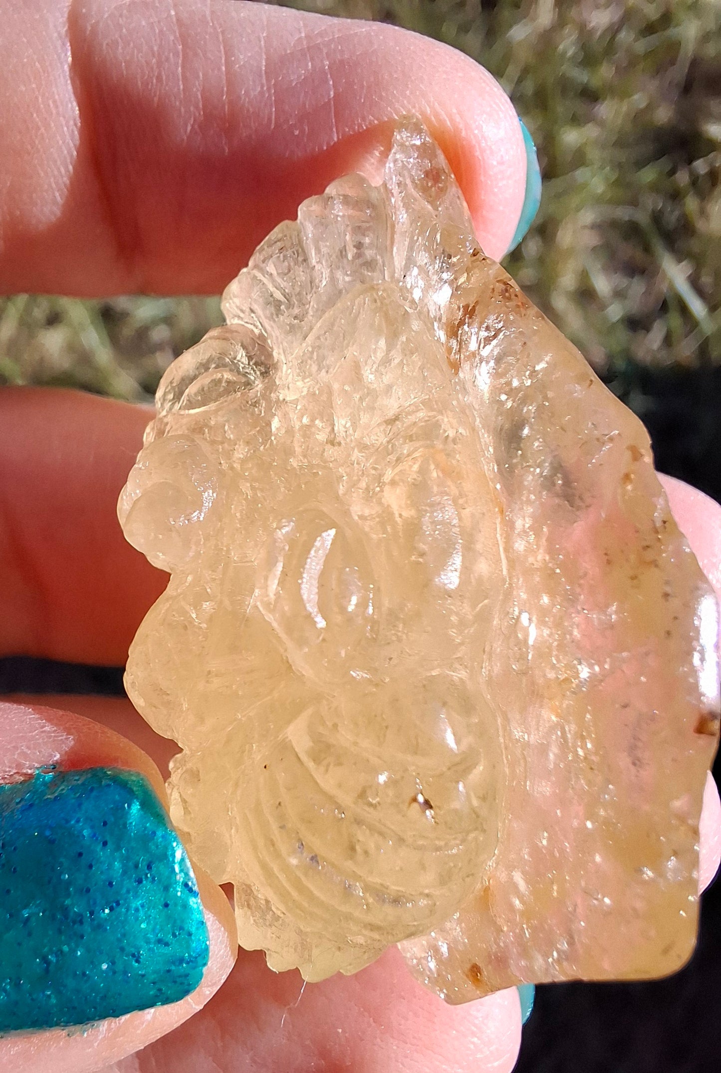Libyan Desert Glass GANESHA carving, 18.39g, Tektite (Ref: Ganesha3)