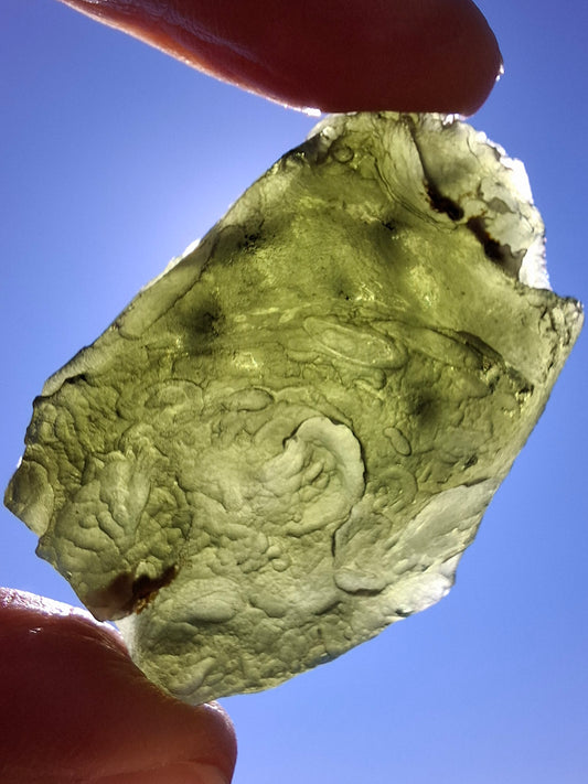 Moldavite Piece, VELVET HURKA, 24.48g, Tektite (Ref: 829)
