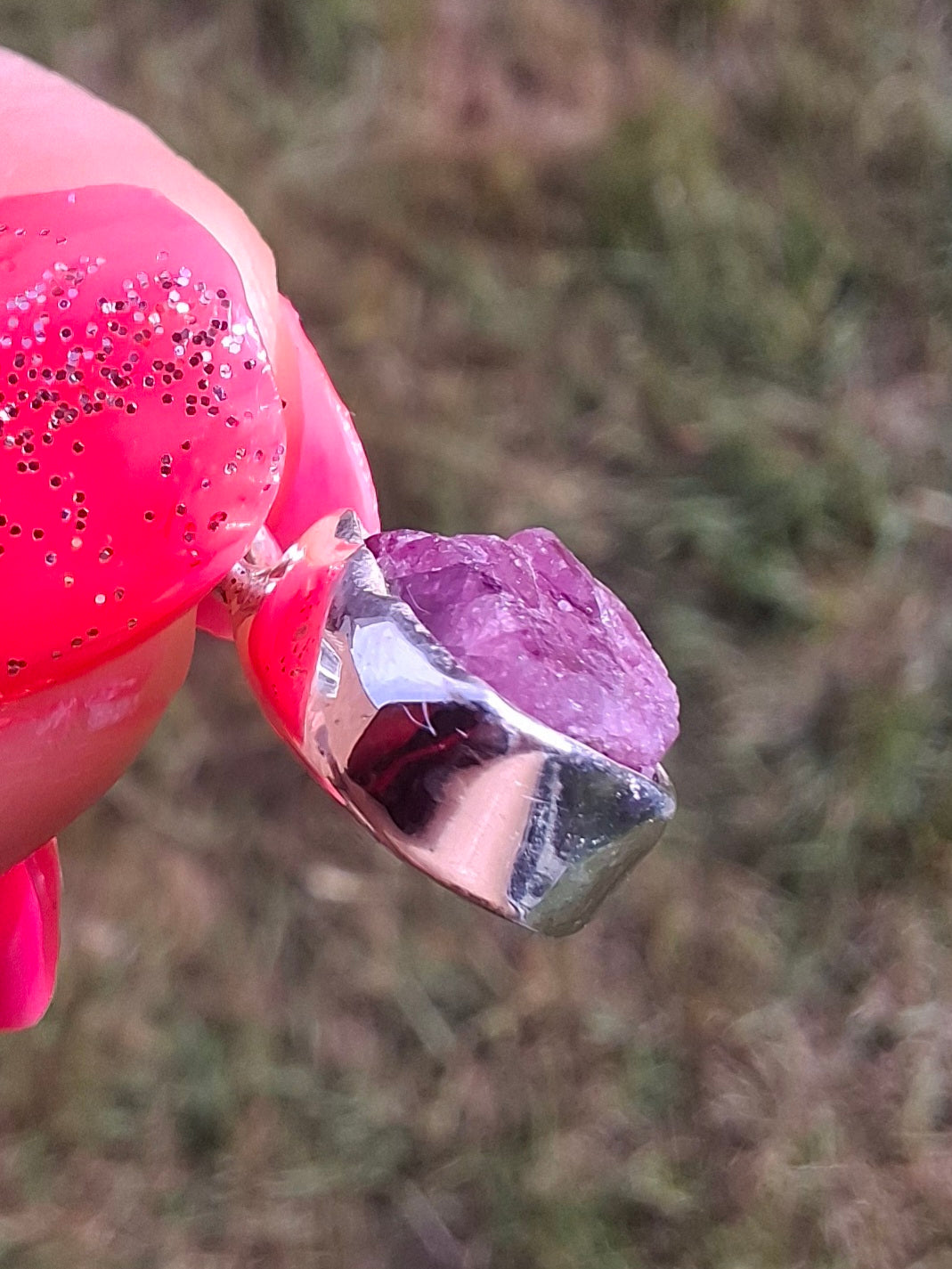 Pink Tourmaline Pendant, 925 Silver, Crystal (Ref: PT18)