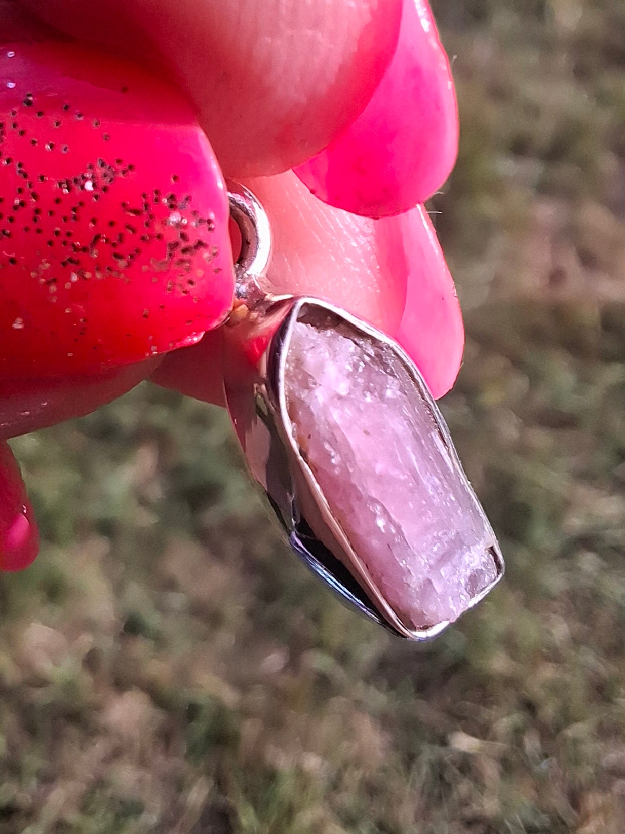 Pink Tourmaline Pendant, 925 Silver, Crystal (Ref: PT54)