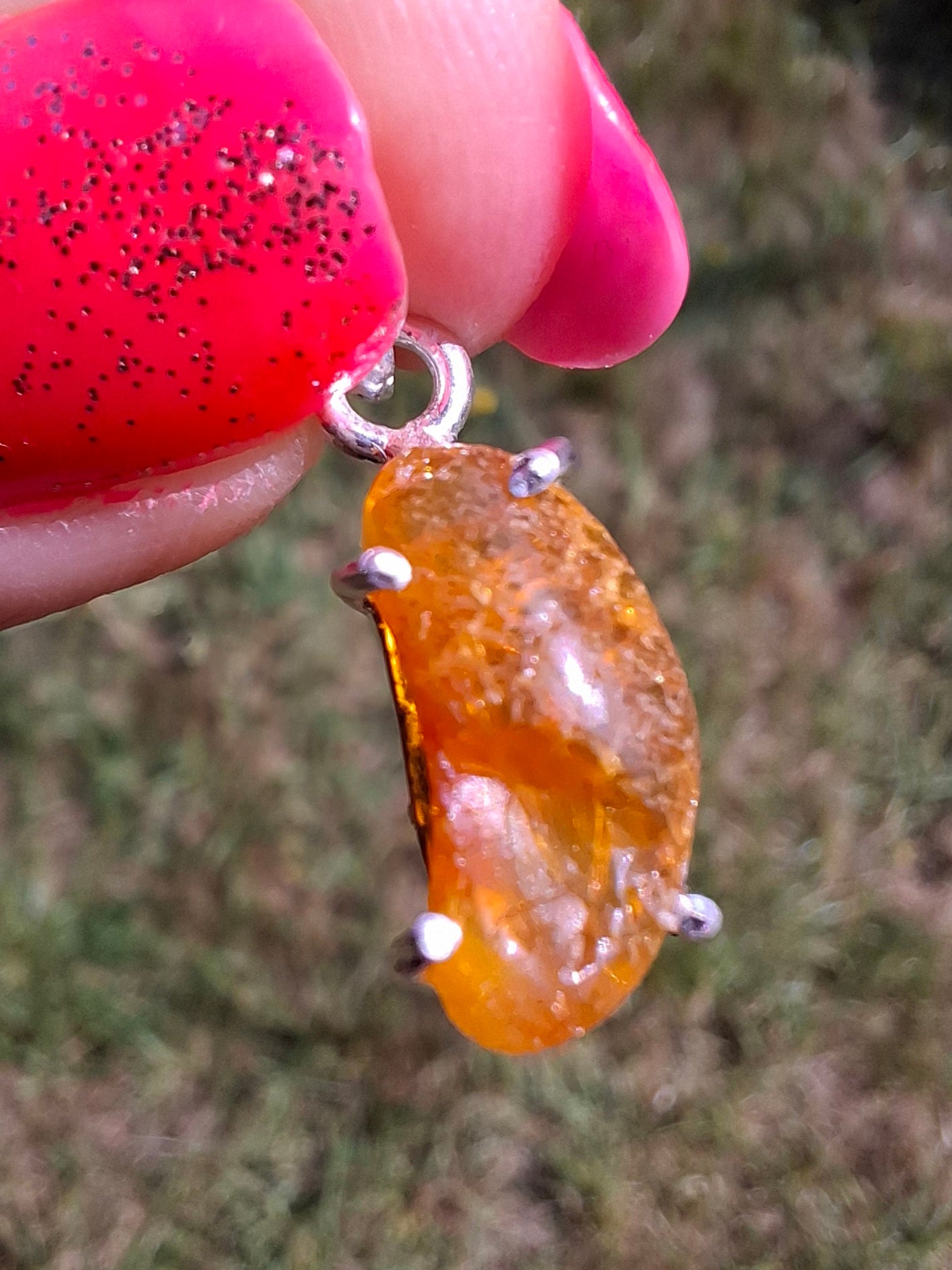 Baltic Amber Pendant, 925 Silver, Fossil (Ref: AP21)