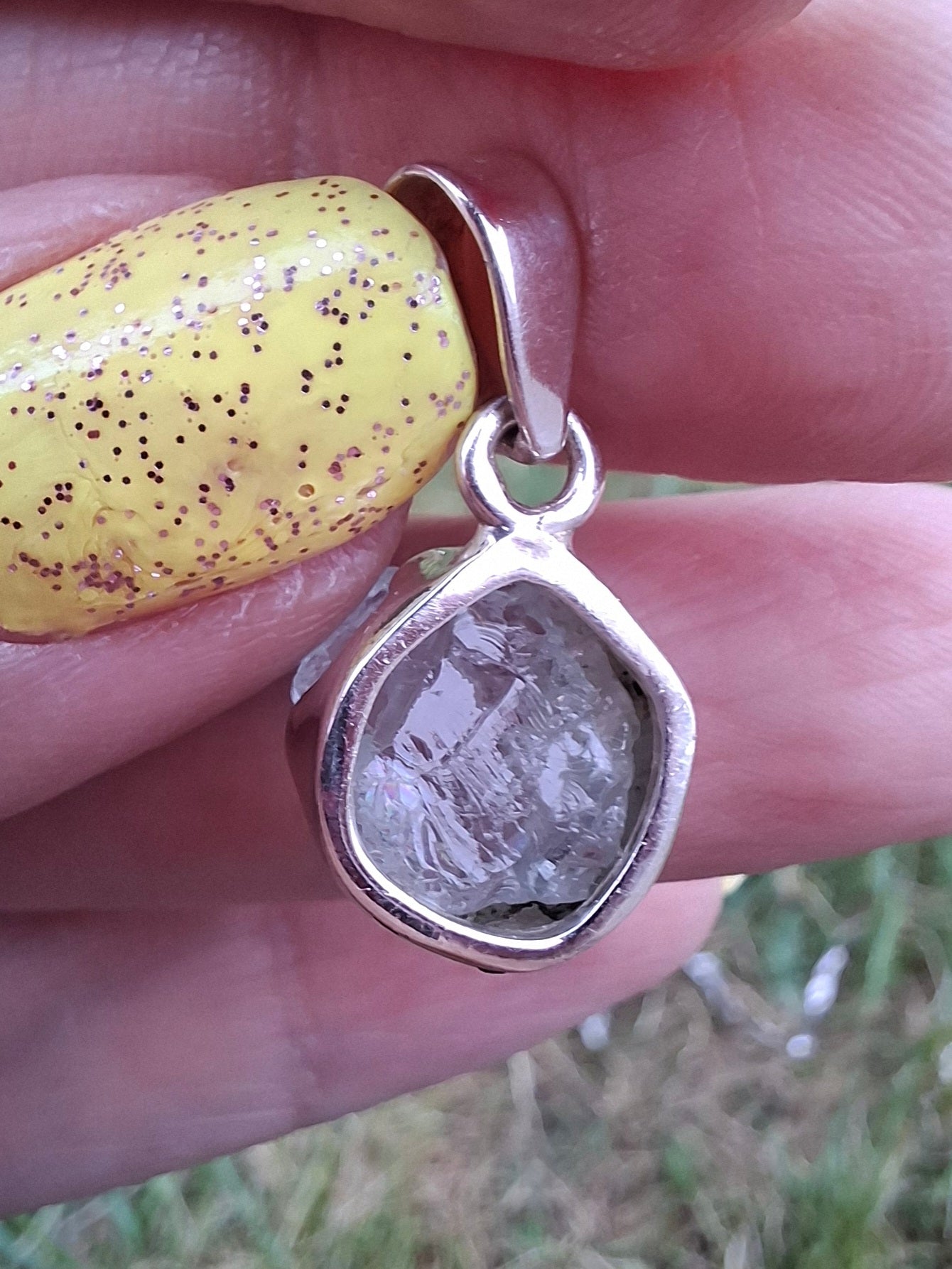 Aquamarine Pendant, 925 Silver, Crystal (Ref: AQ18)