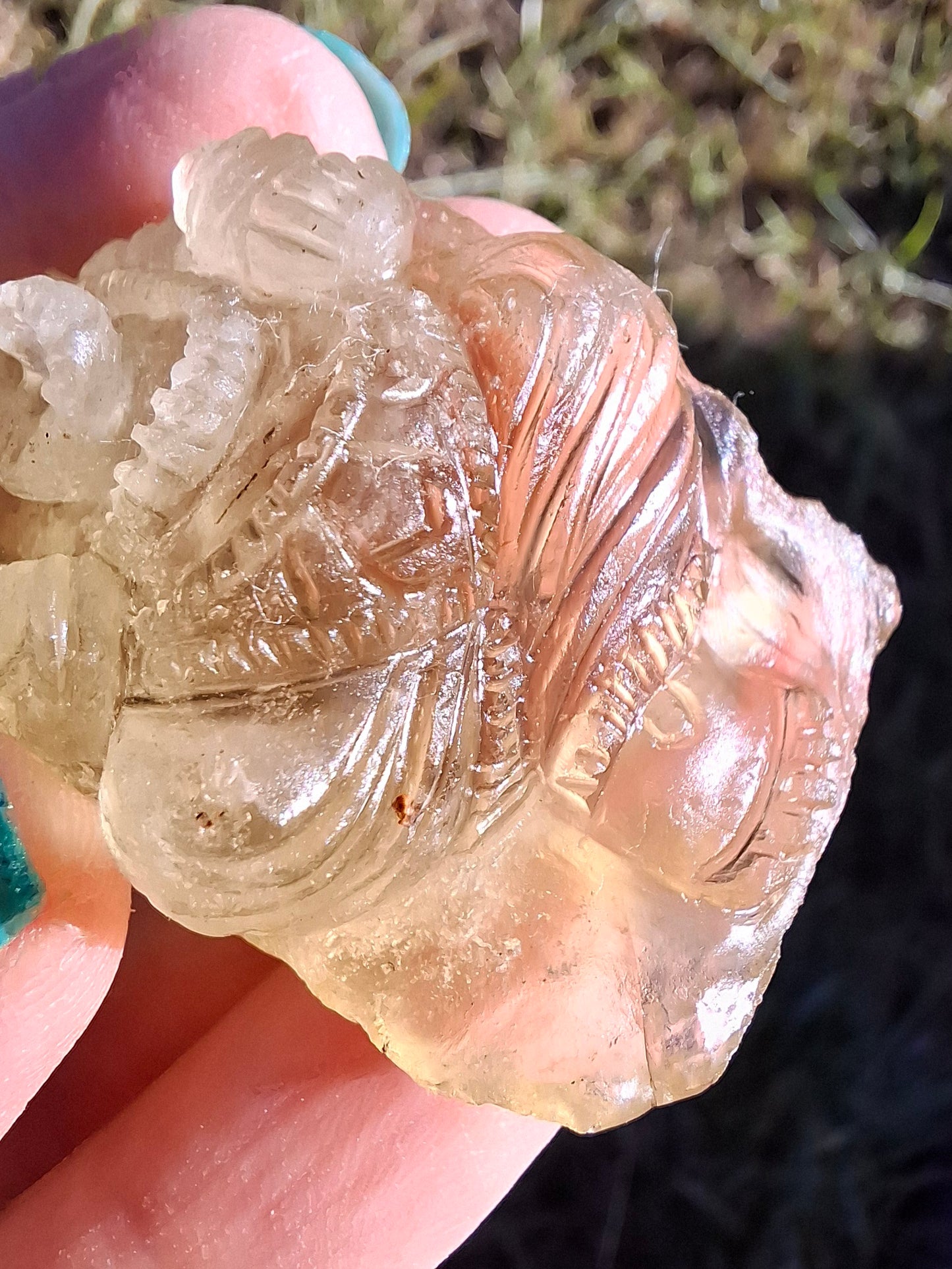 Libyan Desert Glass carving, GANESHA, 26.47g, Tektite (Ref: Ganesha1)