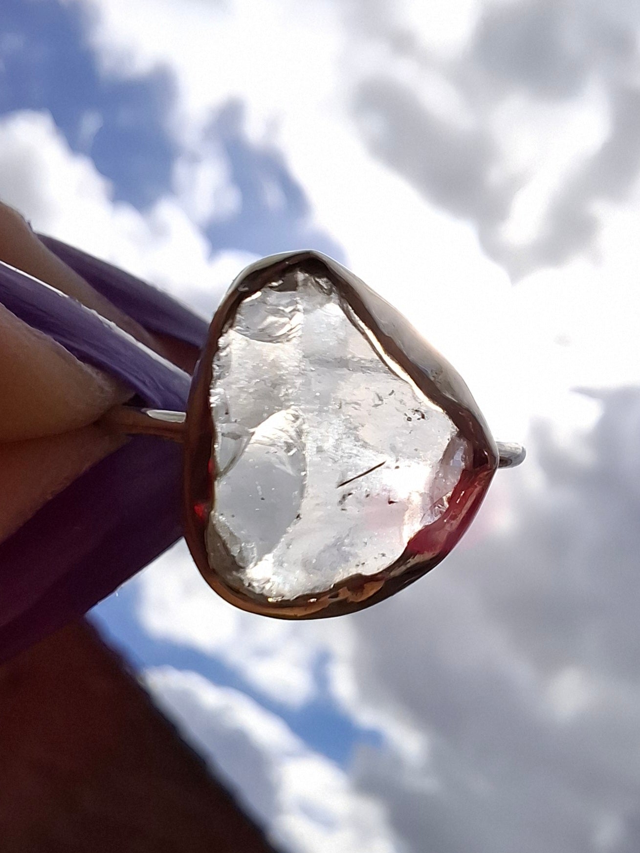 Libyan Desert Glass Ring, size small R, 925 Silver, Tektite (Ref: LR40)