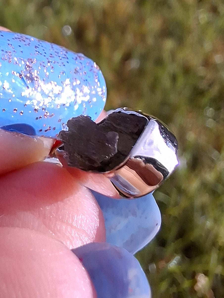 Moldavite Pendant, 925 Silver, Tektite (Ref: P47)