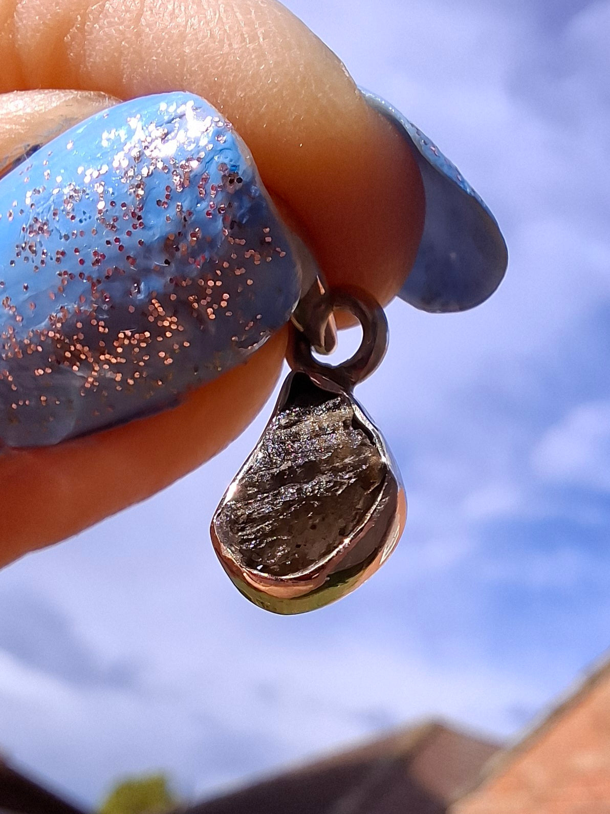 Moldavite Pendant, 925 Silver, Tektite (Ref: P35)