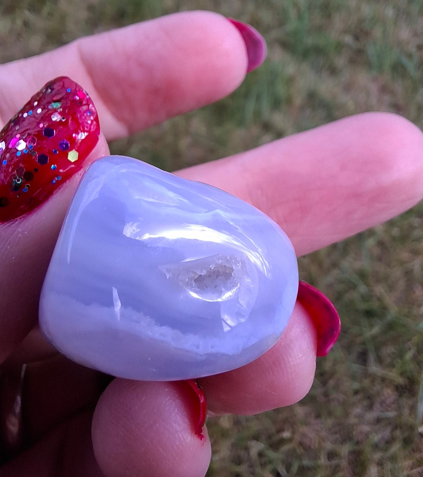 Blue Lace Agate, Tumble Stone, Crystal (Ref: T144)