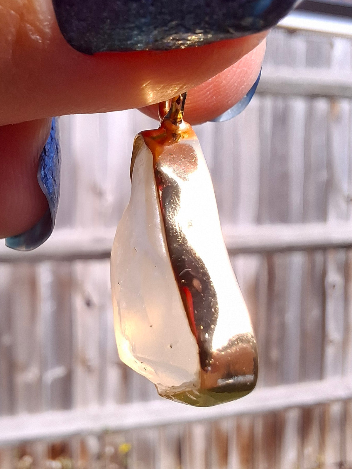 Libyan Desert Glass Pendant, 14K GOLD Plated, Tektite (Ref: LP121)