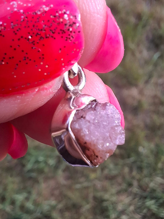 Pink Tourmaline Pendant, 925 Silver, Crystal (Ref: PT79)