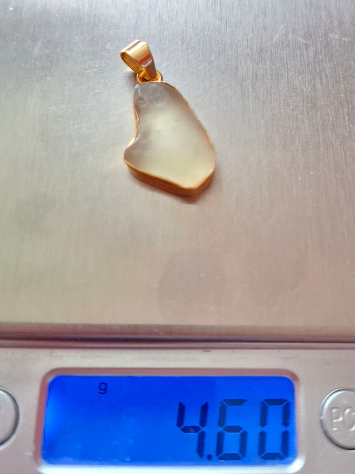 Libyan Desert Glass Pendant, 14K GOLD Plated, Tektite (Ref: LP120)