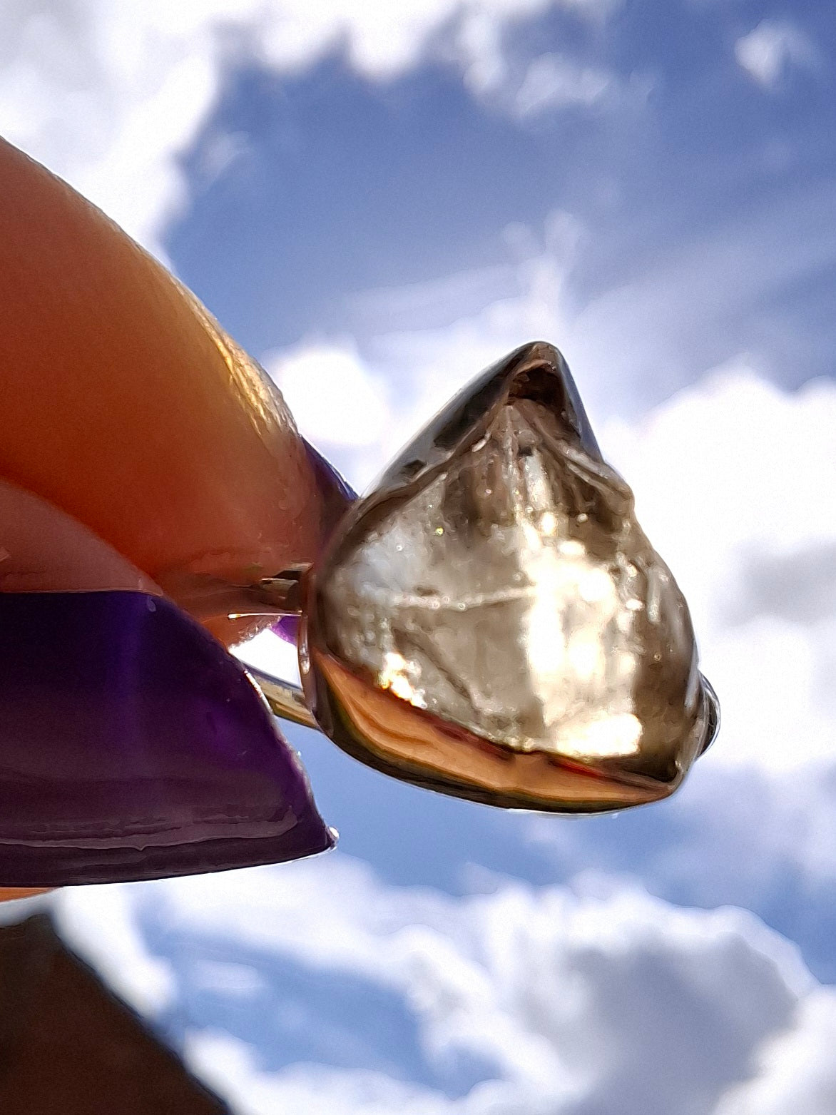 Libyan Desert Glass Ring, size large G, 925 Silver, Tektite (Ref: LR2)