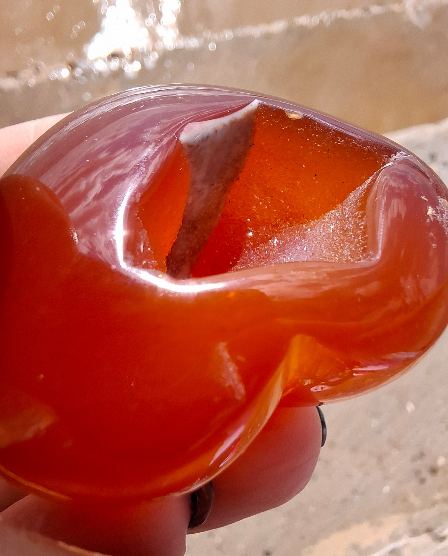 Druzy Carnelian Heart, Crystal (Ref: DCH1)