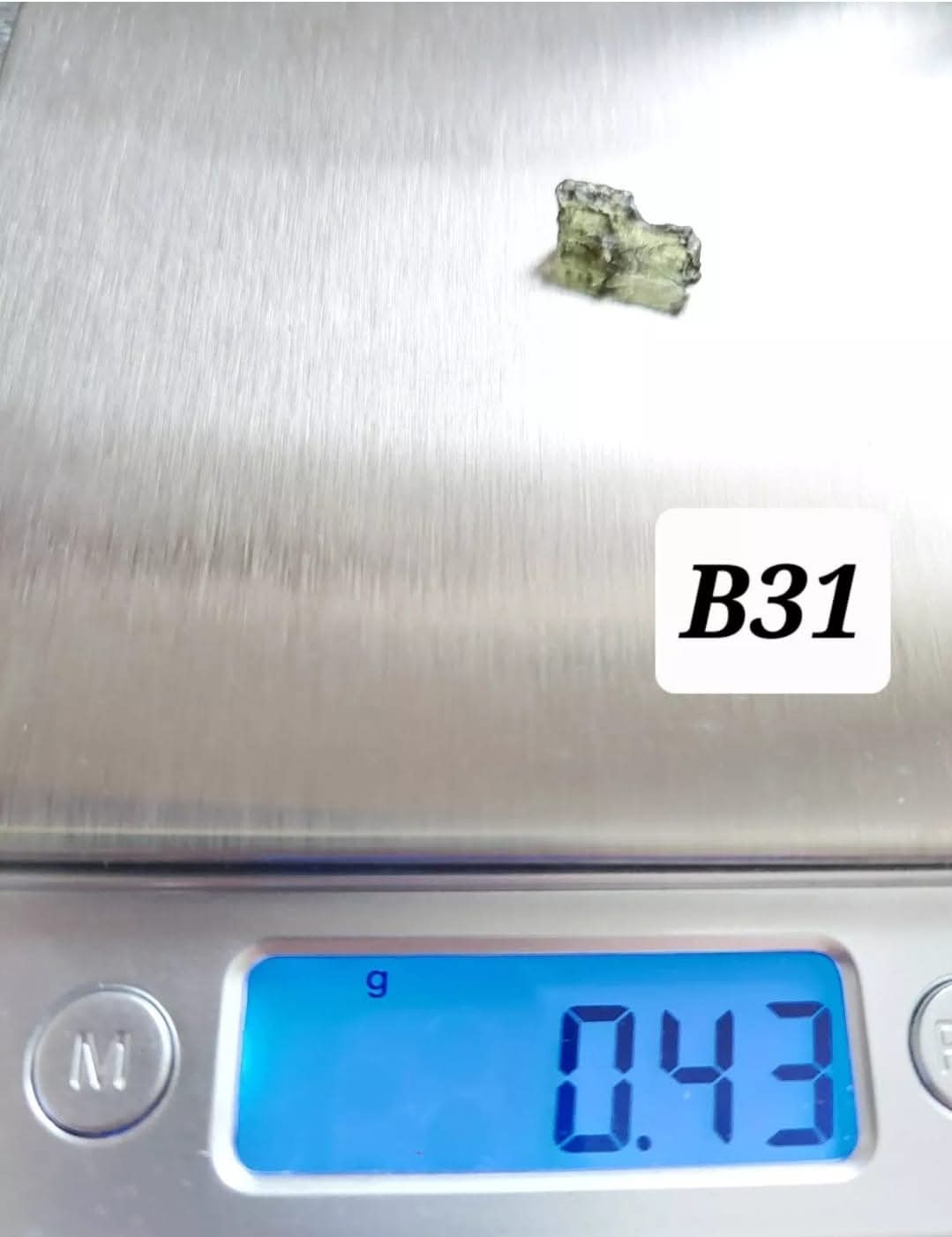 Moldavite Small Piece, 0.43g, Tektite (Ref: B31)
