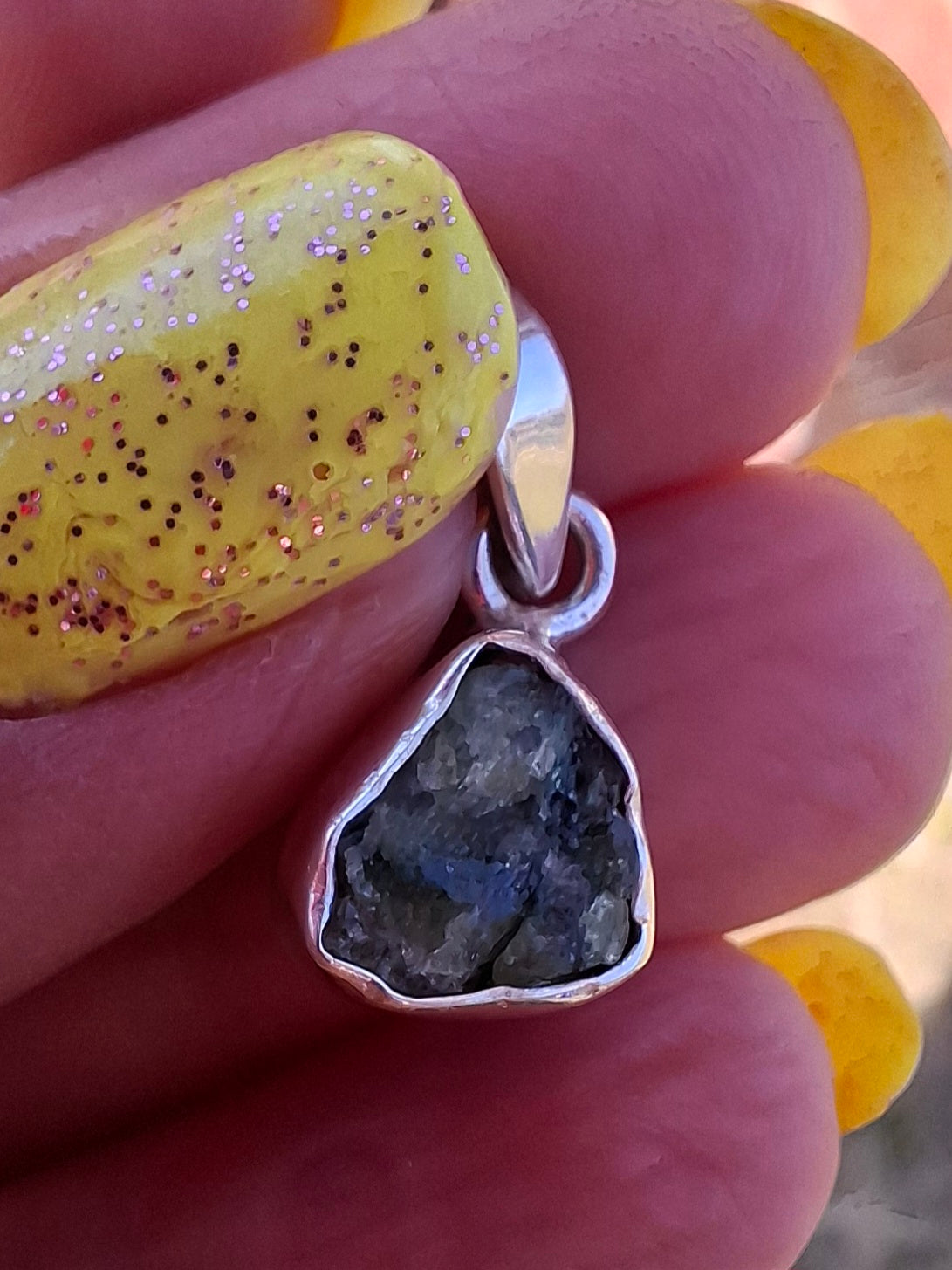 Green Tourmaline Pendant, 925 Silver, Crystal (Ref: GT16)