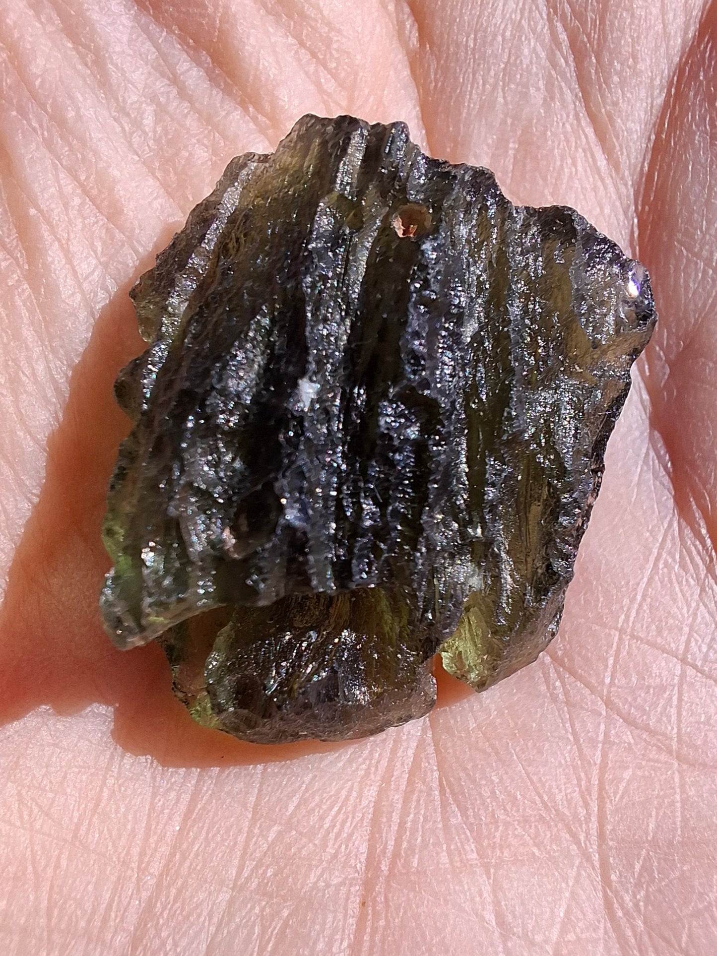 Moldavite Piece, NESMEN, 6.92g, Tektite (Ref: 1375)