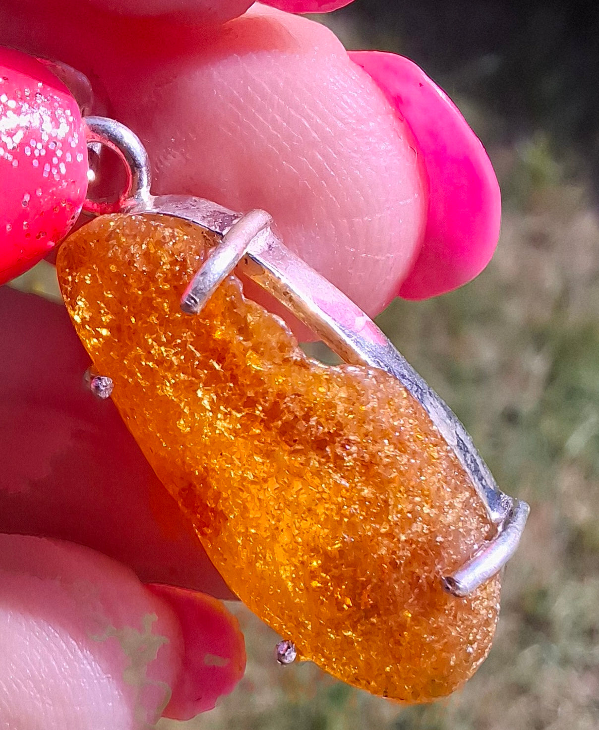 Baltic Amber Pendant, 925 Silver, Fossil (Ref: AP12)
