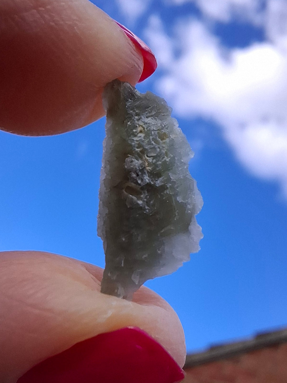 Moldavite Piece, SNOWFLAKE, FROSTED, BRUSNA, Tektite (Ref: 1491)