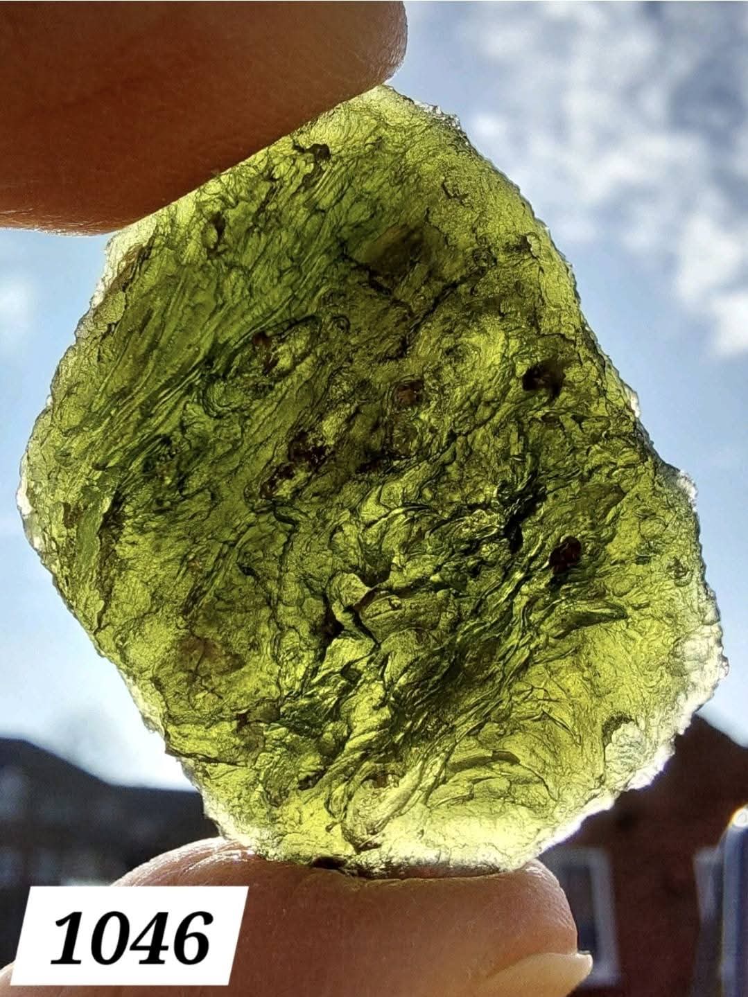 Moldavite Piece, CHLUM, 12.82g, Tektite (Ref: 1046)