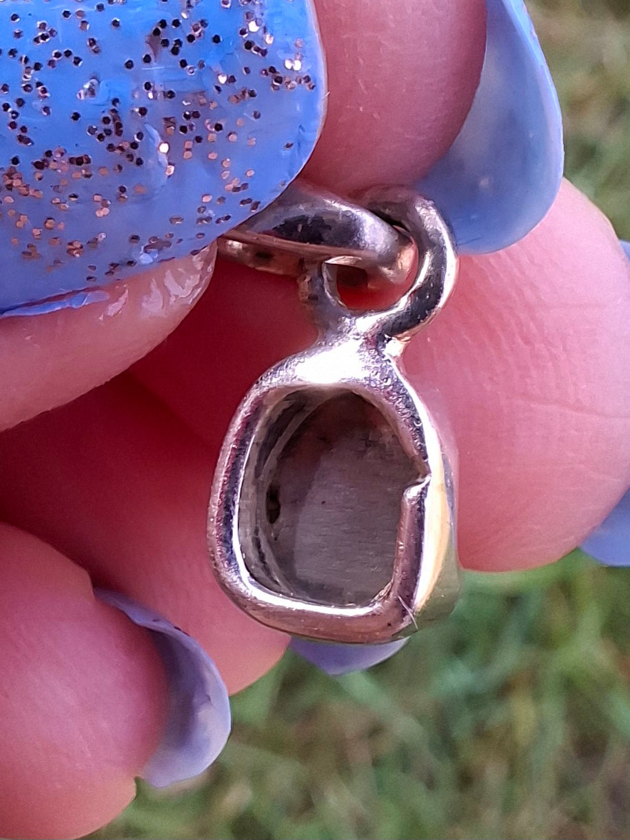 Moldavite Pendant, 925 Silver, Tektite (Ref: P49)