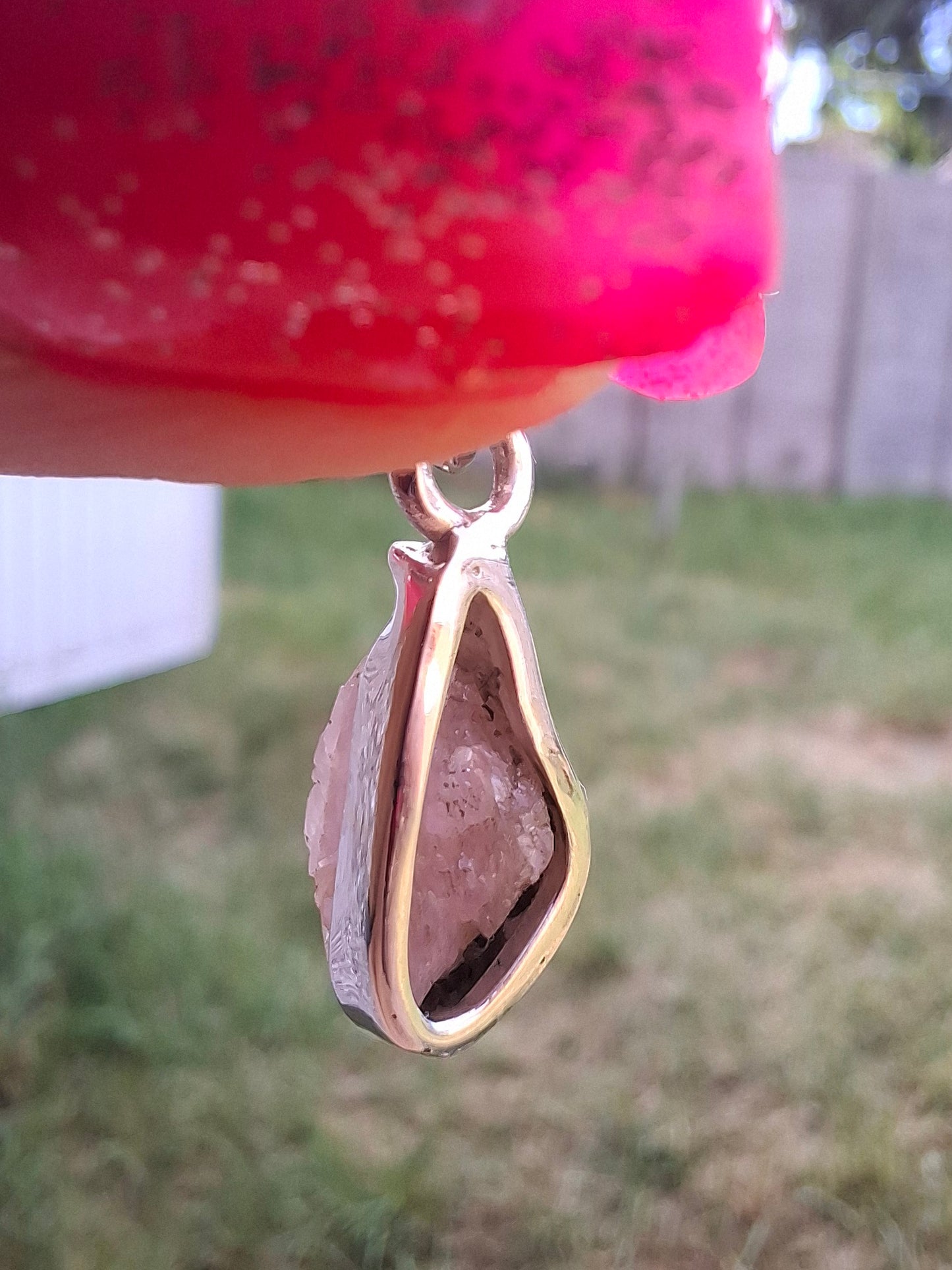 Pink Tourmaline Pendant, 925 Silver, Crystal (Ref: PT80)
