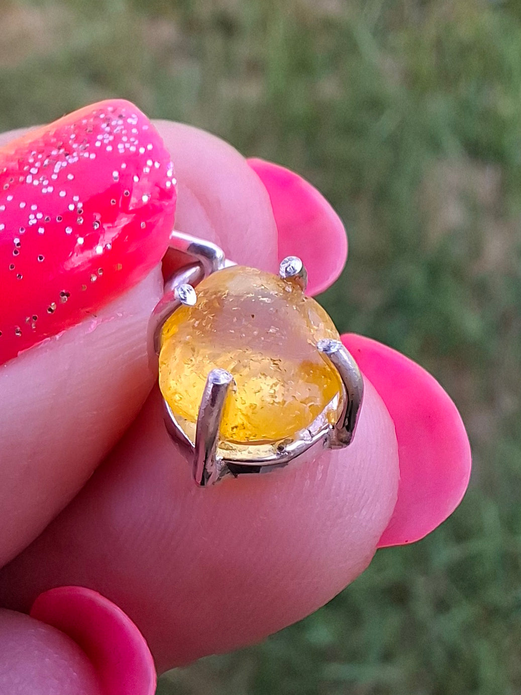 Baltic Amber Pendant, 925 Silver, Fossil (Ref: Ap15)