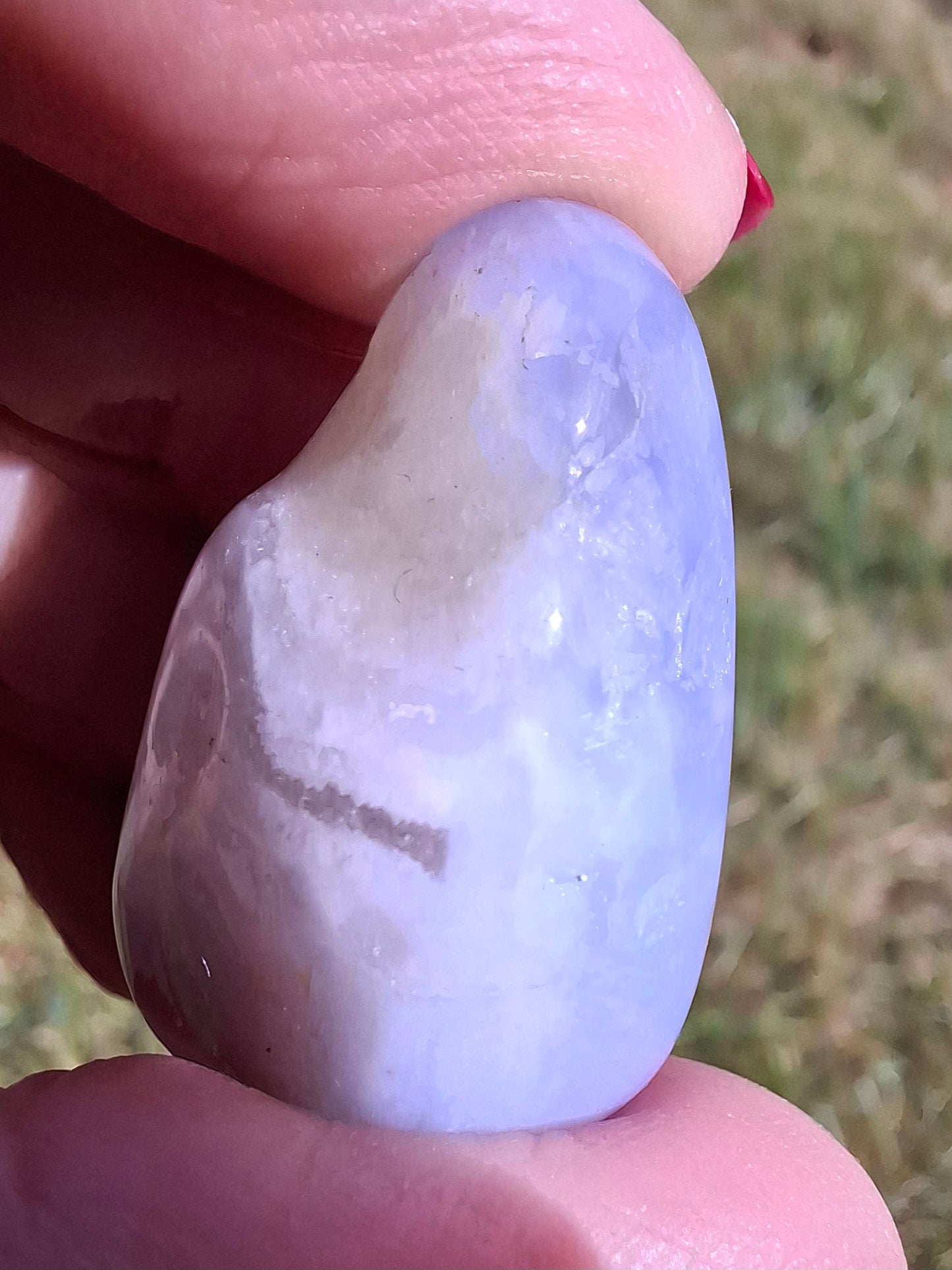Blue Lace Agate, Tumble Stone, Crystal (Ref: T143)