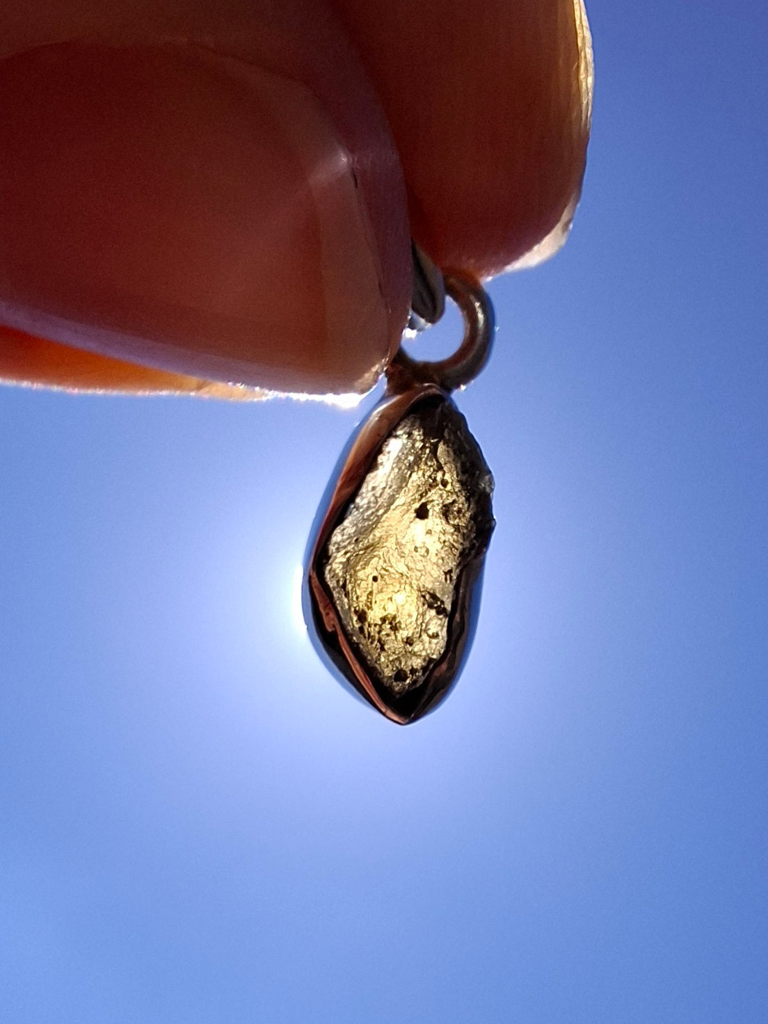 Moldavite Pendant, 925 Silver, Tektite (Ref:P41)