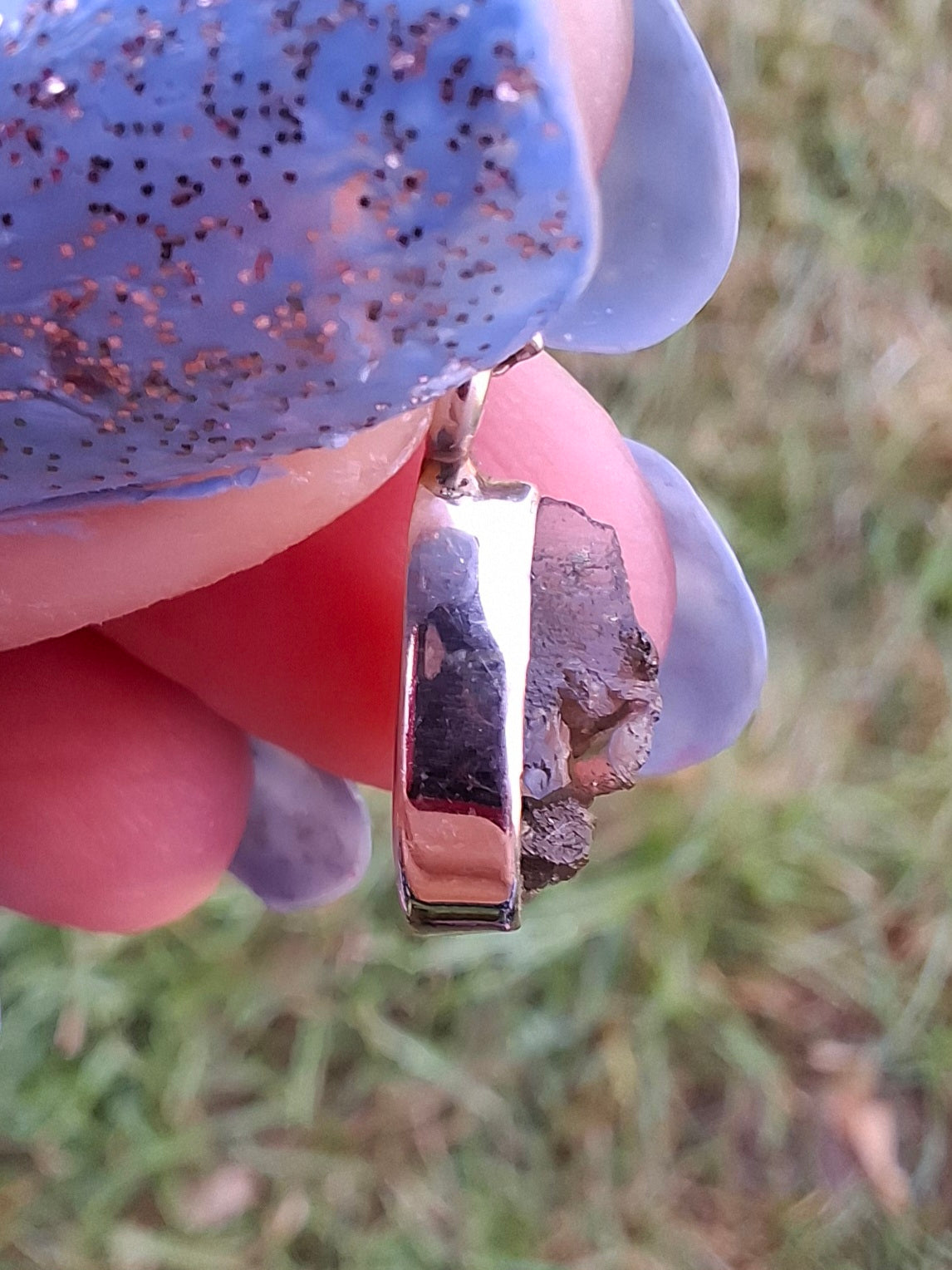 Moldavite Pendant, 925 Silver, Tektite (Ref: P42)