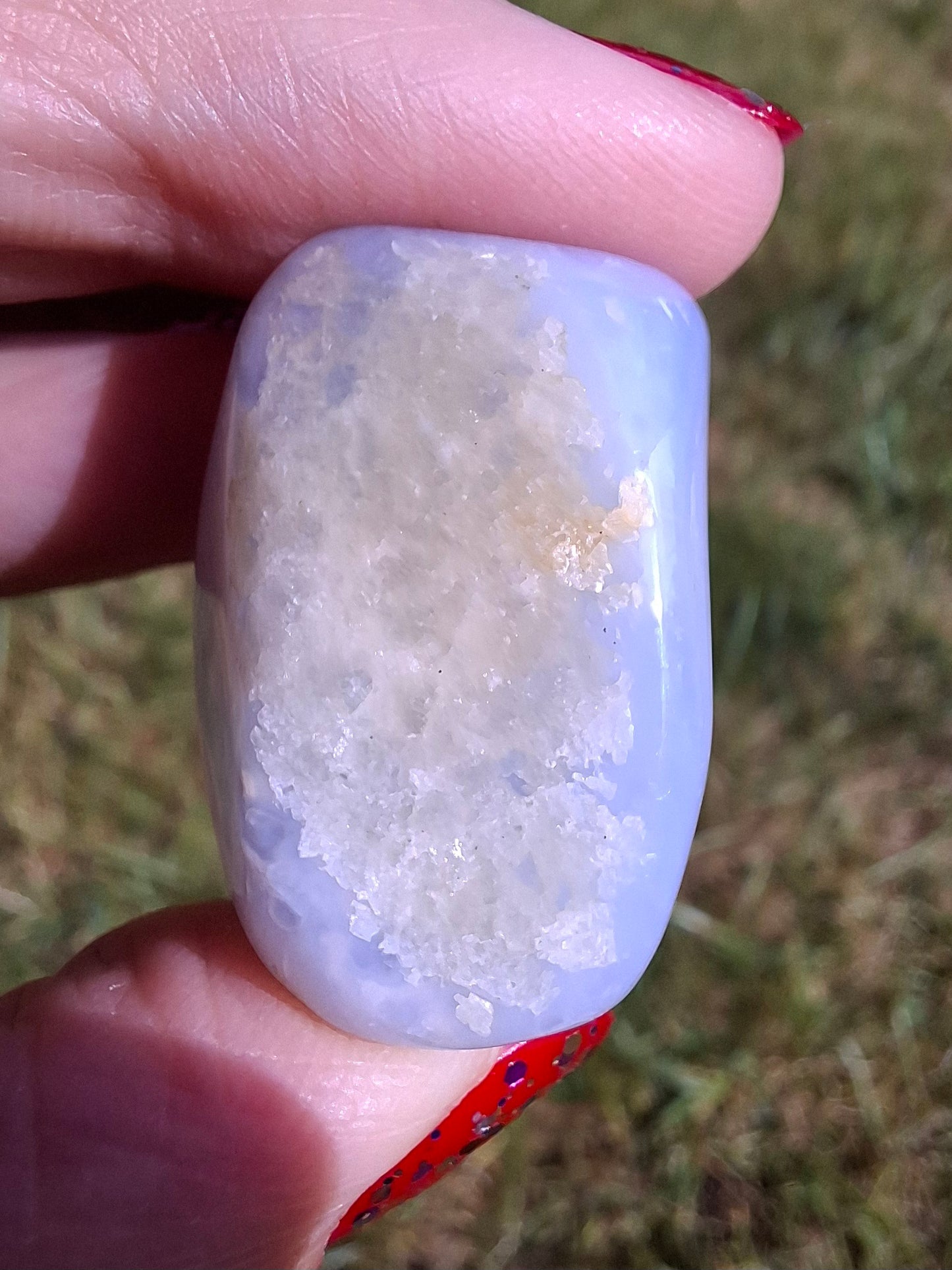 Blue Lace Agate, Tumble Stone, Crystal (Ref: T138)